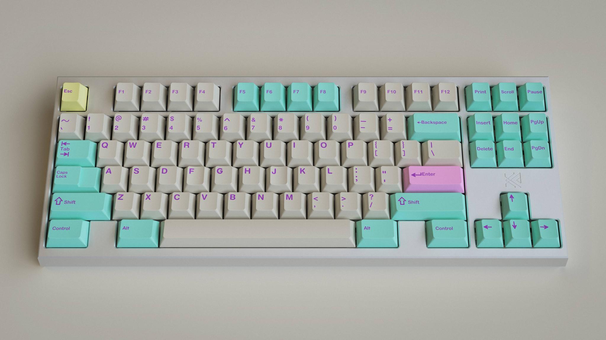 GMK 『ａｎａｌｏｇｄｒｅａｍｓ』 - Keycap group buy cover image featuring GMK, analogdreams, vaporwave, keyset, keyboards, aesthetics, Novelkeys, OutragedPudding, deskmats, Pantones