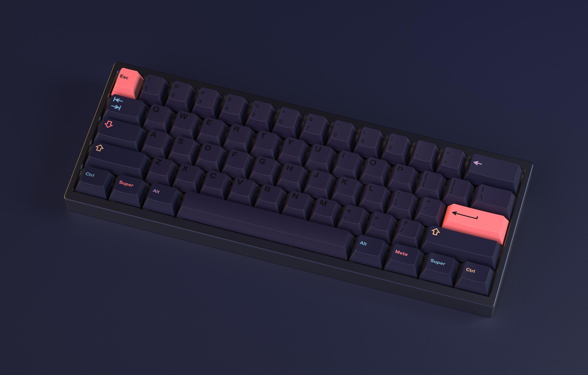 Polar Nights - Keycap interest check cover image featuring Polar Nights, Iceberg vim theme, infinikey, reverse dye sub, keyboard layout, spacebars, keyset design