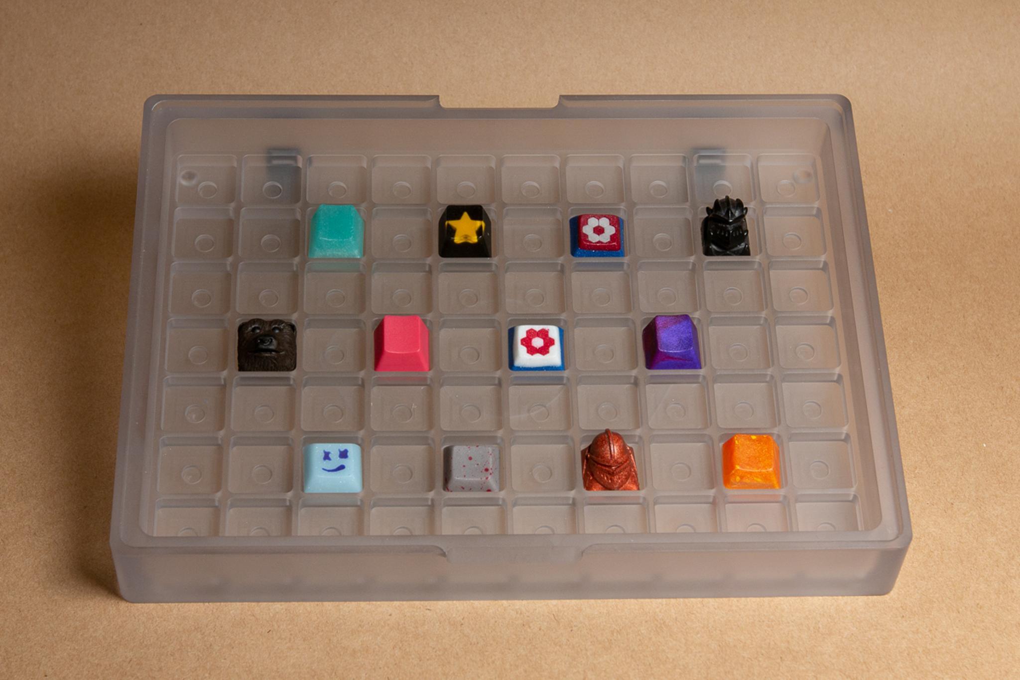 Ice Box Artisan Case - Round 2 - Uncategorized group buy cover image featuring Ice Box, Artisan Case, keycap display, Topre caps, MX caps, storage box, transportation box, keycap display case, frosted polycarbonate, friction fit lid