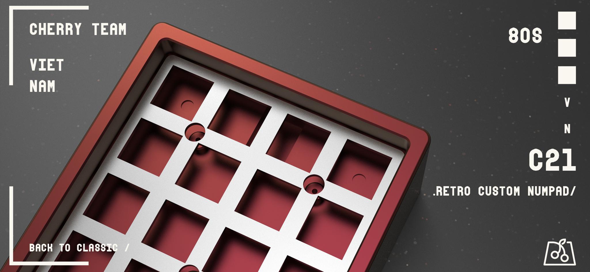 C21 RETRO R1 Numpad (IC) - Keyboard interest check cover image featuring C21 RETRO R1, numpad, custom keyboard, group buy, aluminum, QMK firmware, limited edition, shipping, price