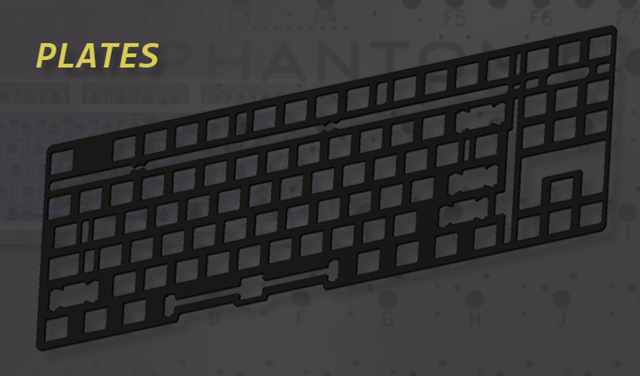 FR4 Phantom Plates and Liners - Uncategorized group buy cover image featuring FR4, phantom plates, liners, keyboard design, OTD plates, cherry stabilizers, cork rubber, neoprene, sound dampening