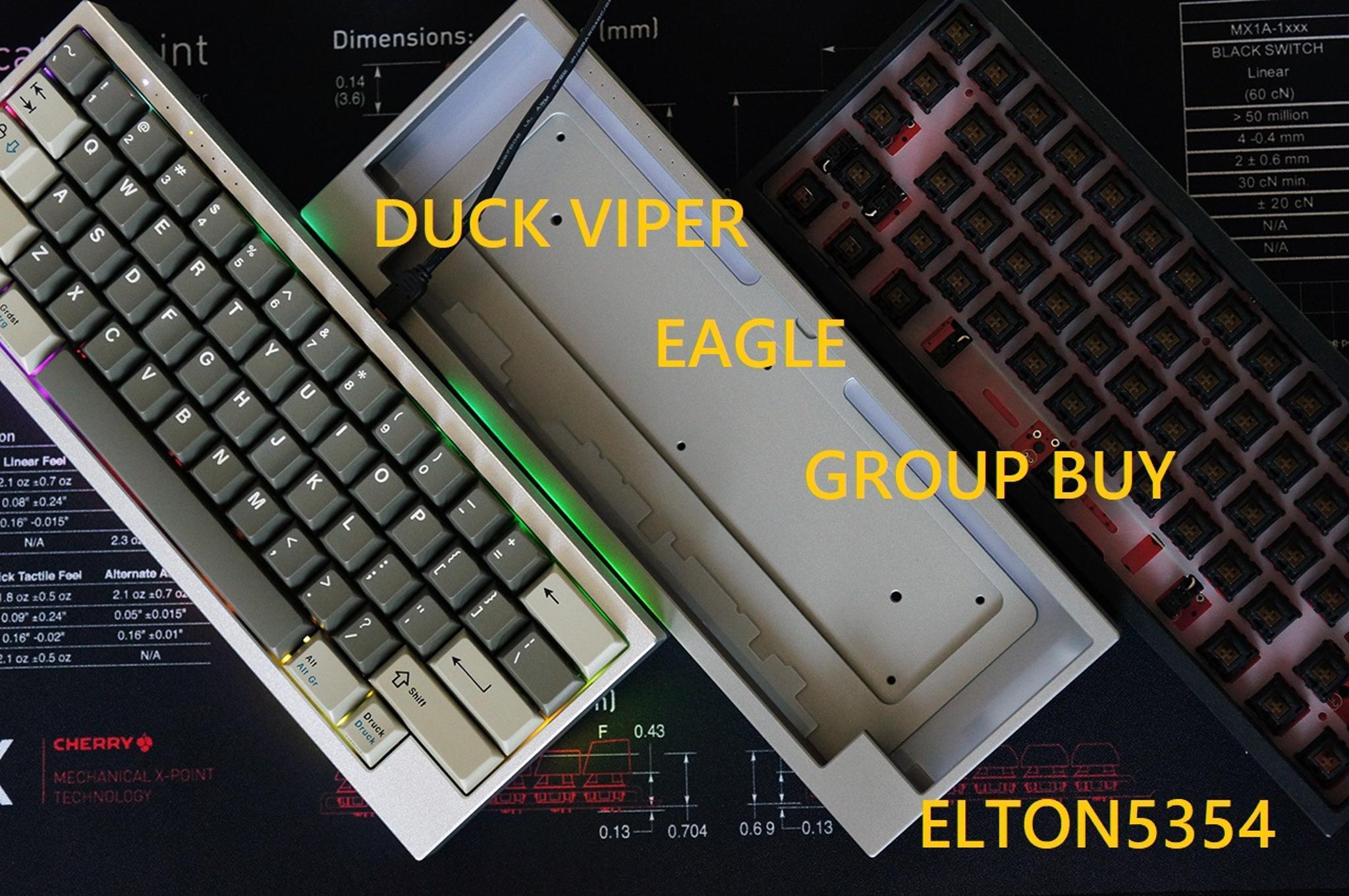Duck Viper & Eagle V3 (GB) - Uncategorized group buy cover image featuring Duck Viper, Eagle V3, GB, keyboard, group buy, aluminum housing, MX switches, RGB LED, custom keyboard