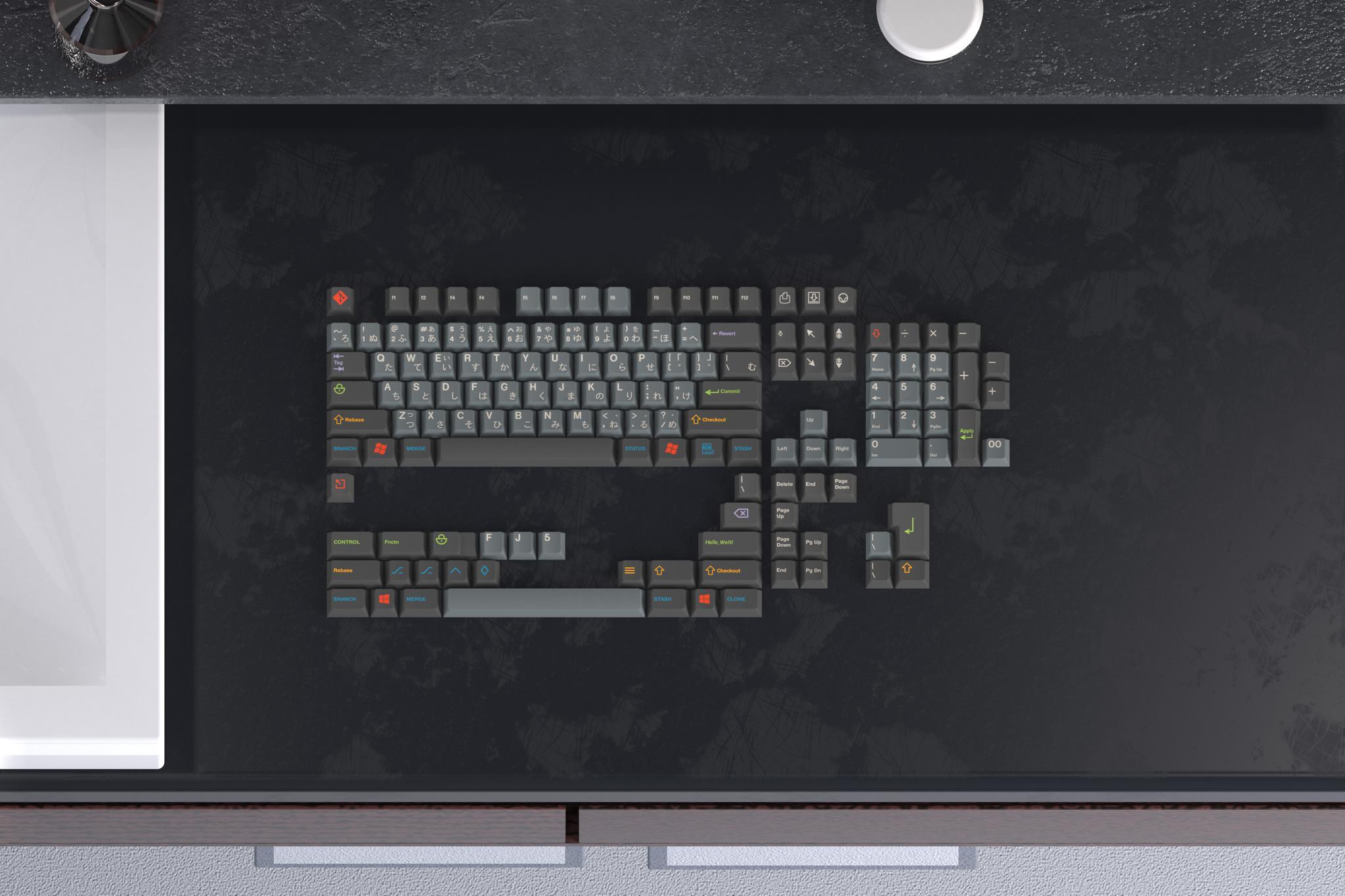 GMK Oblivion III (IC) - Keycap interest check cover image featuring GMK Oblivion, keycaps, text-only modifiers, icons, Git legends, weeb legends, base color distribution, keycap design