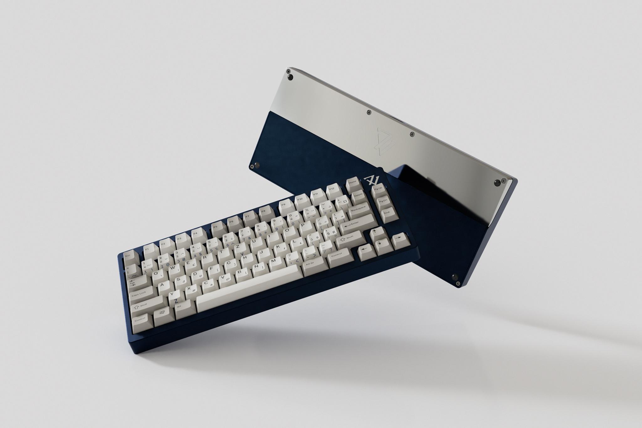 7V - 75% Keyboard - Keyboard group buy cover image featuring 7V keyboard, gok design, aluminium, stainless steel, QMK, VIA, mechanical keyboard, Typing test, build stream, 75% layout, Wilba, Daily Clack, Deskeys, Novelkeys