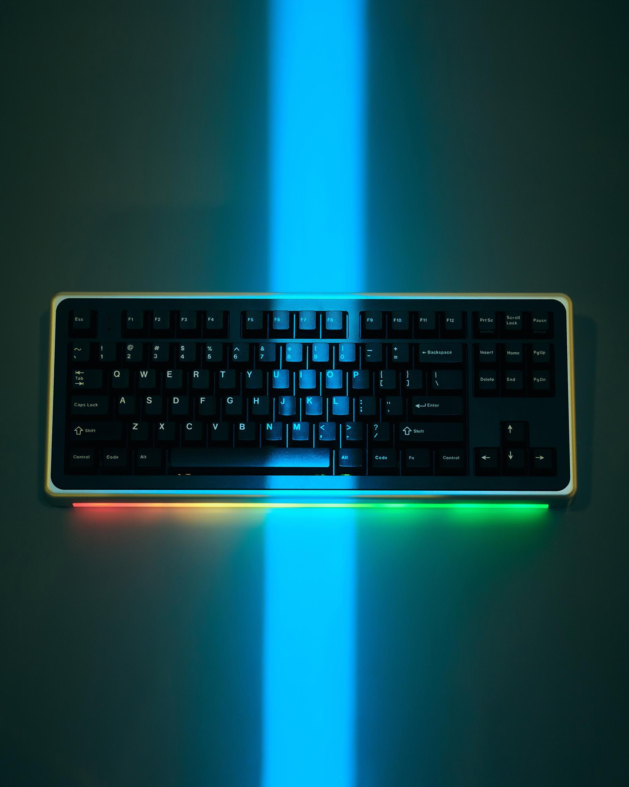 DGL TKL Keyboard (IC) - Keyboard interest check cover image featuring DGL TKL keyboard, Chanmin Kang, keyboard design, RGB LEDs, TKL, IC, 4T plate, QMK support, customization options, Cerakote coating, overseas sales