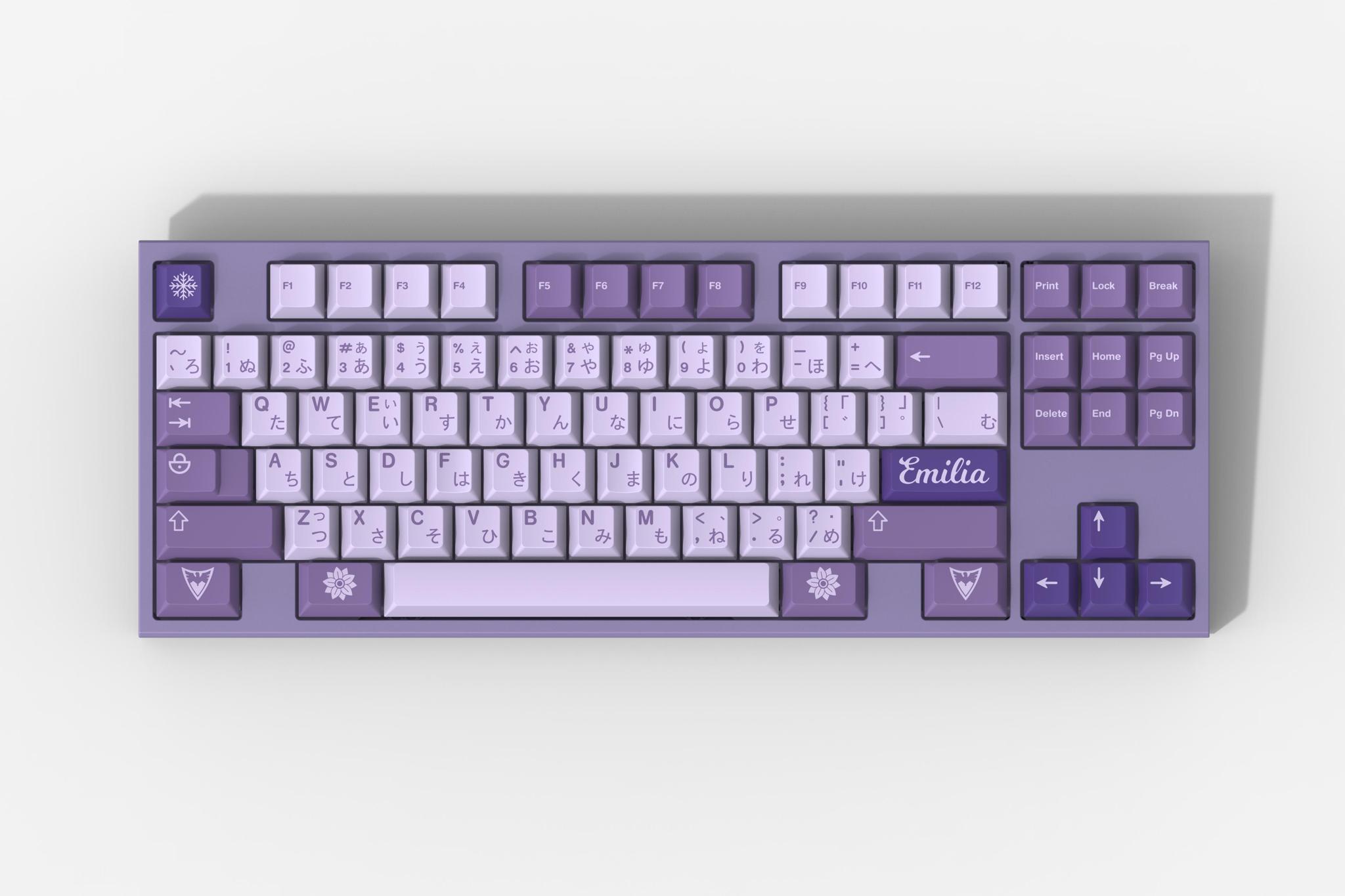GMK Frost Witch (GB) - Keycap group buy cover image featuring GMK Frost Witch, keyset, group buy, Emilia, Re:Zero, keyboard, SwitchMod, pricing, GMK Kits