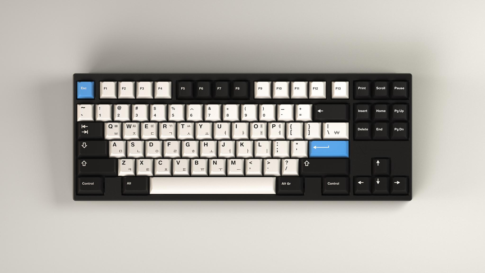 PBT Modern Hangul (IC) - Keycap interest check cover image featuring PBT, Modern Hangul, keycaps, sublegends, Pantone, RAL, Hangul kits, monochrome, keyboard, CRP, ePBT