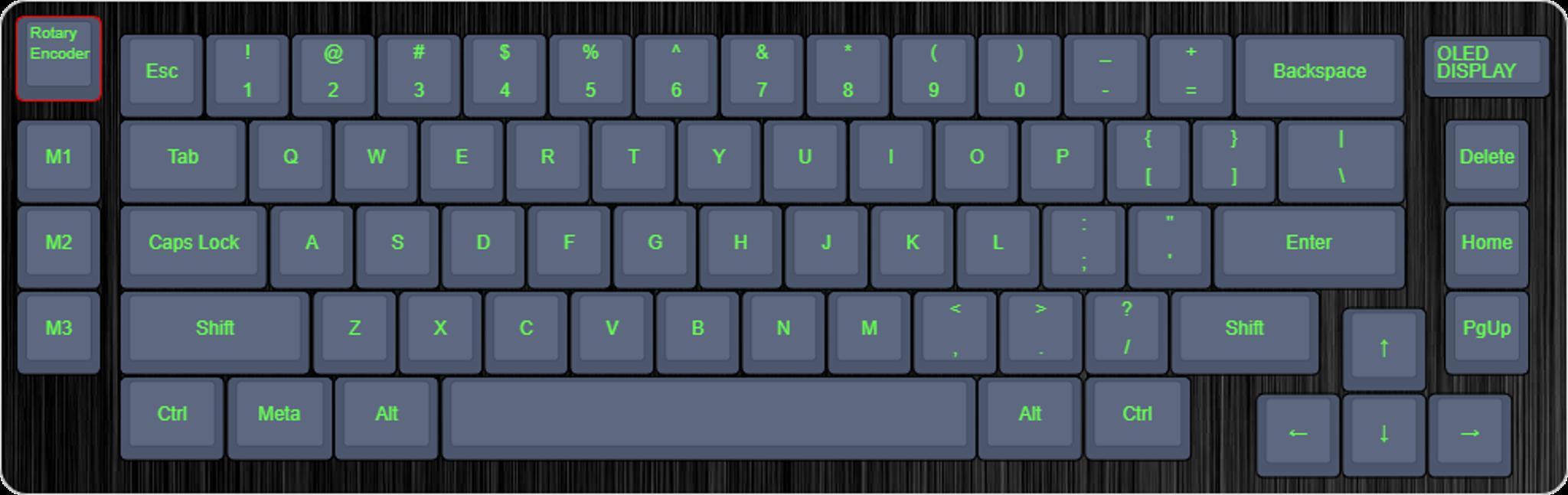 TD65 (IC) - Keyboard interest check cover image featuring TD65, Think Different 65, keyboard layout, 65% keyboard, macro keys, rotary encoder, OLED display, Blender design
