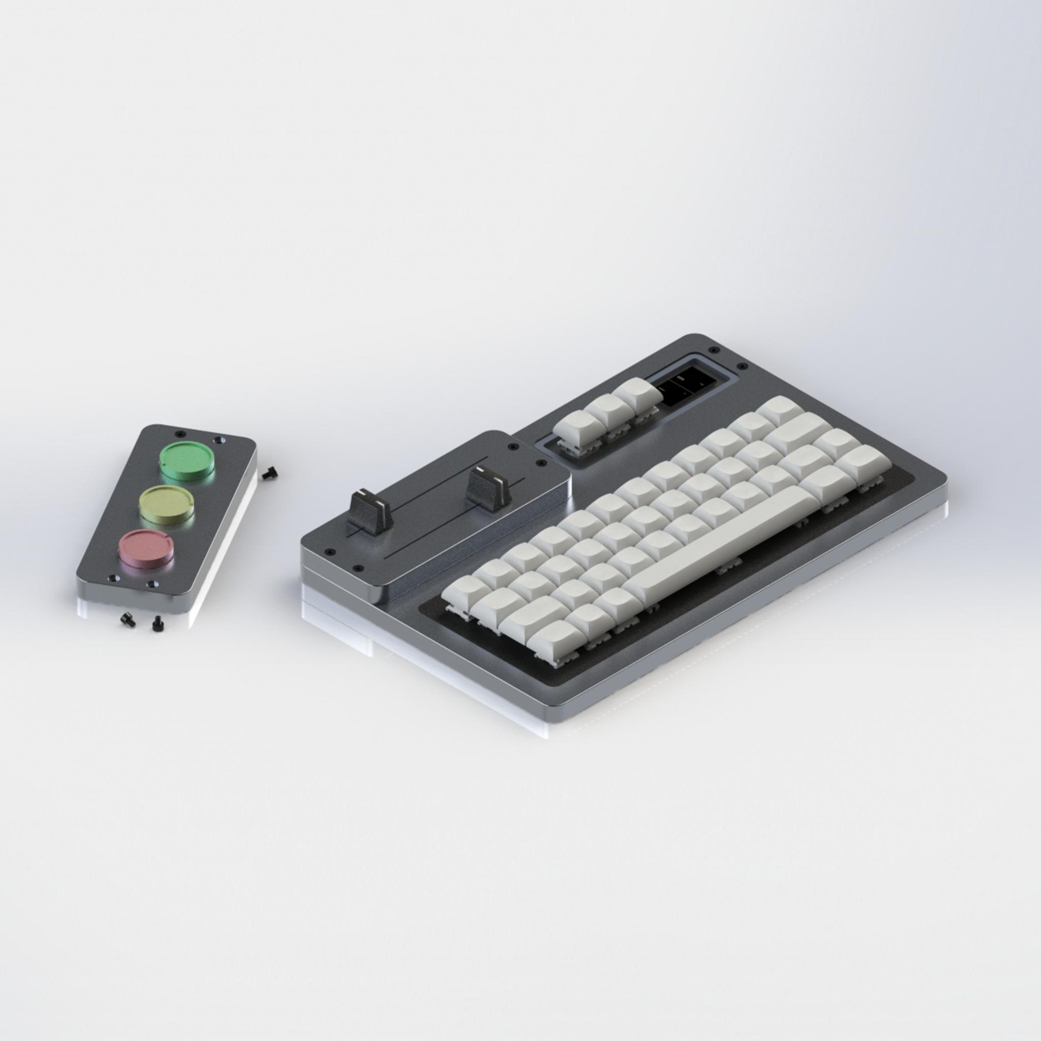 Modulus 40 (IC) - Keyboard interest check cover image featuring IC, modular, 40% board, customizable, Boardsource, Discord, prototype, Group Buy, Interest Check, beta