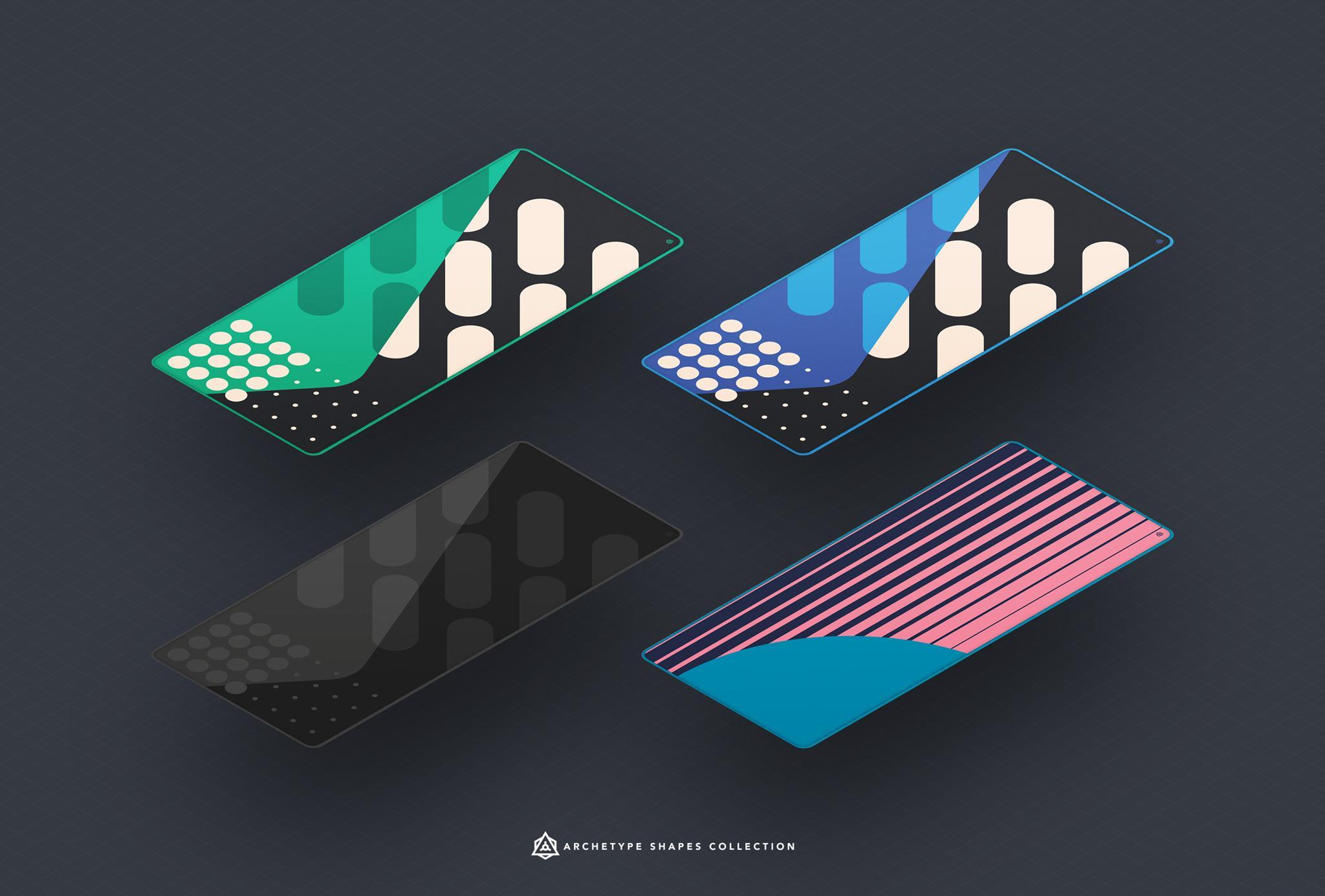 Archetype Shapes Deskmat (GB) - Uncategorized group buy cover image featuring Archetype Shapes, deskmat, group buy, custom design, waterproof, monochrome, Blue Summit, Green Summit, Dark Summit, Bubble Gum Sunbeam