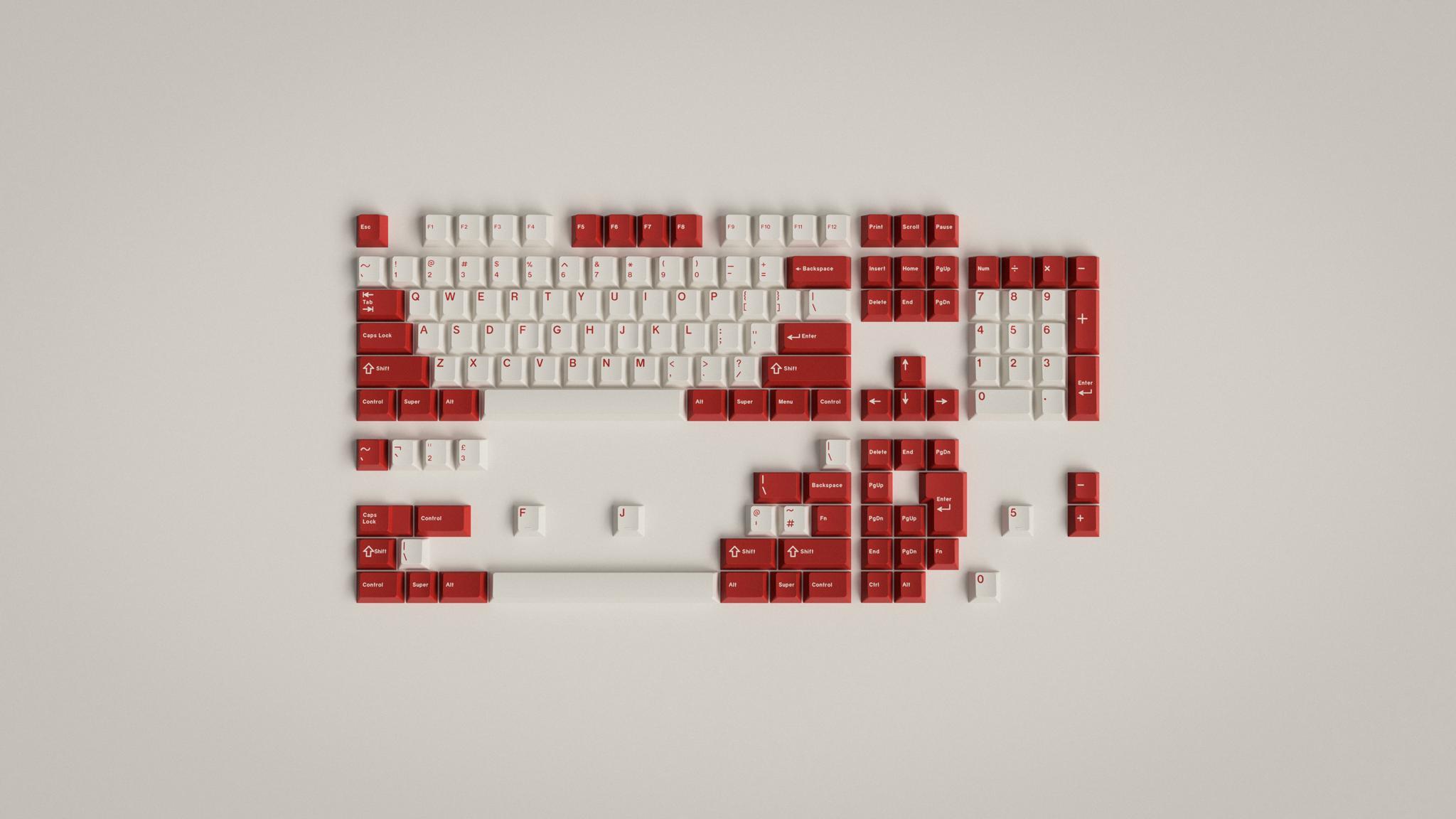 GMK Classic Red - Keycap group buy cover image featuring GMK Classic Red, group buy, mechanical keyboards, keycaps, TGR Jane v2, Keycult No. 1/65, HBCP, TGR 910RE, RAMA Caps, pricing, vendors, US, Canada, EU, Asia, Oceania, Janglad renders
