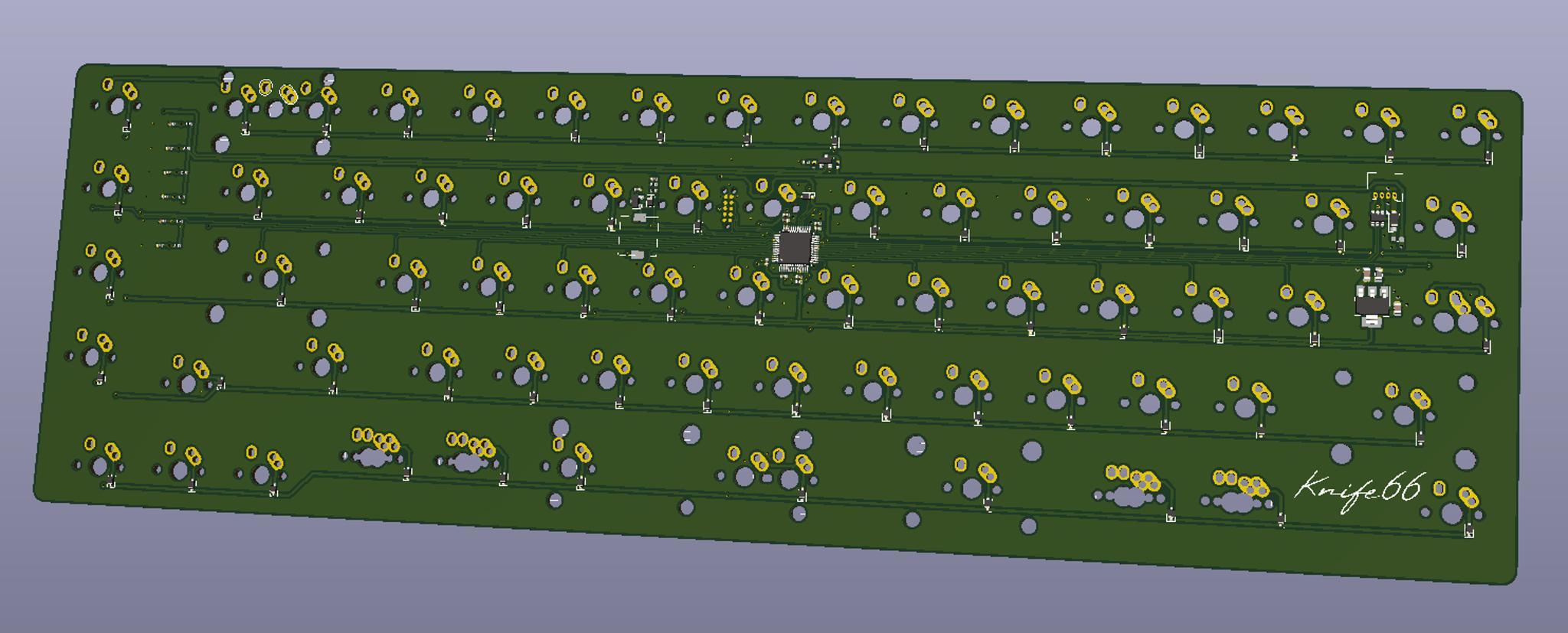 CA66 Replacement PCB - Uncategorized group buy cover image featuring CA66, stm32, PCB, QMK compatible, ALPS, MX compatible, ESD protection, RGB LEDs, Molex Pico, ENIG-RoHS, usb-c breakout, group buy