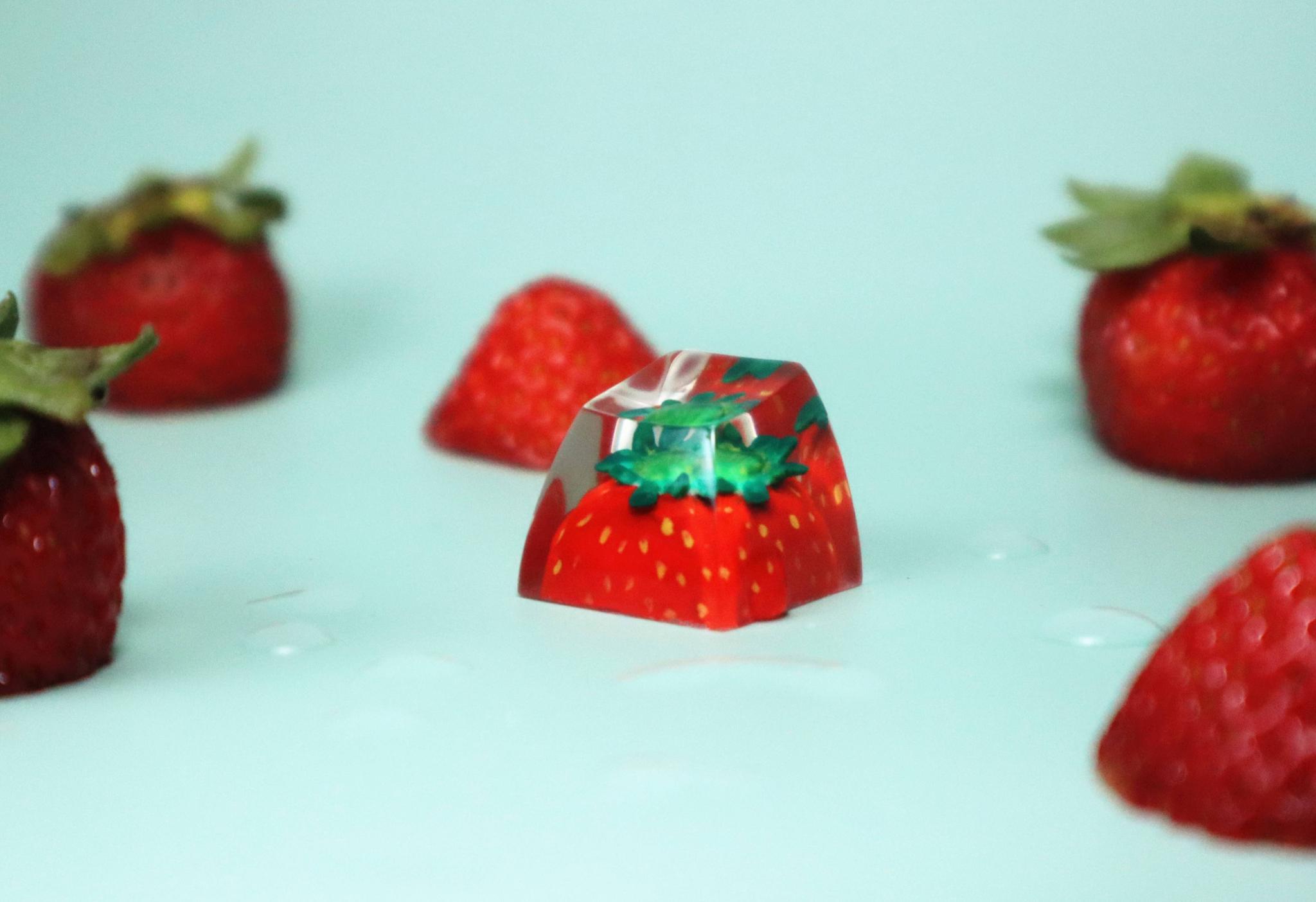 Fruit Keycaps (GB) - Uncategorized group buy cover image featuring Fruit Keycaps, GB, Resin, MX Stem, SA profile, Cherry profile, keycaps, group buy