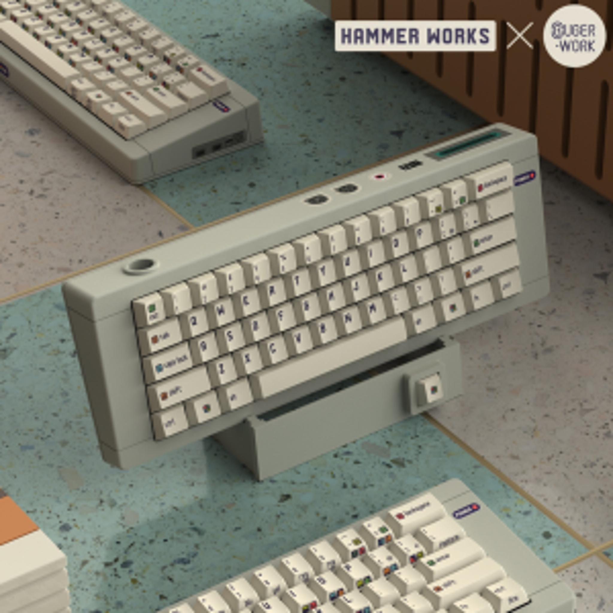 CRP C64 with bbox60 (IC) - Keycap interest check cover image featuring CRP, C64, bbox60, keycap design, heat sublimation, retro style, Hammerworks, open project, gh60, gk-xs series, group purchase