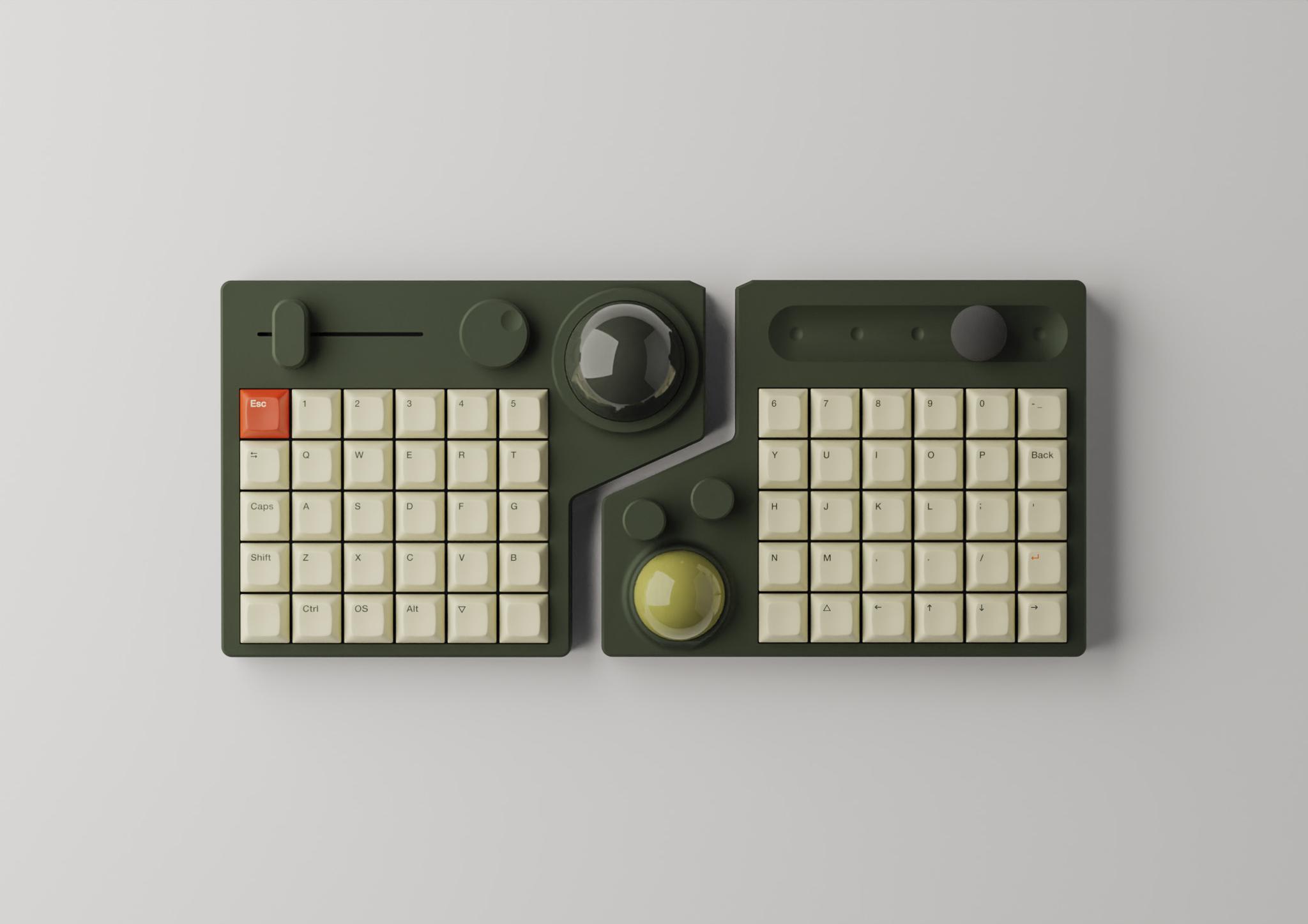 OPERATOR (IC) - Keyboard interest check cover image featuring mechanical keyboard, photo retouchers, video editors, Cerakoted aluminium, PBT keycaps, QMK programmable, trackballs, digital artists, haptics, premium quality, customizable