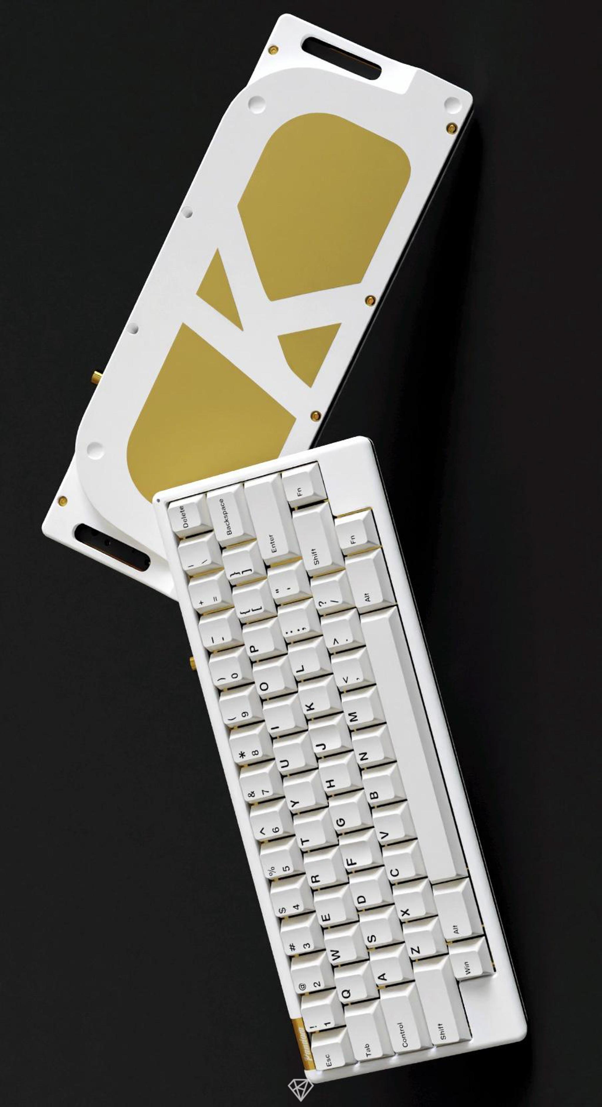 Pandora - The 1 Percent 60% - Keyboard group buy cover image featuring Pandora keyboard, premium 60%, full isolation, gasket mounted, USB-C, rotary encoder, RGB, custom board, Pearlboards