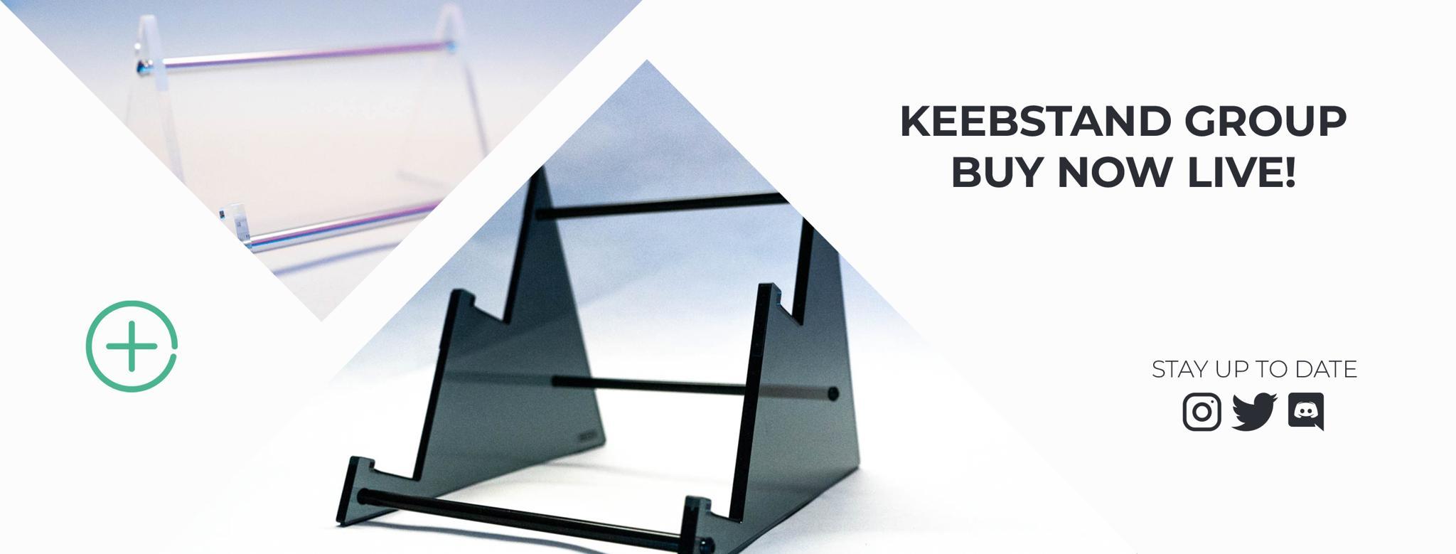 KeebStand (IC) - Others interest check cover image featuring KeebStand, acrylic keyboard stand, keebit studio, interest check, group buy, Switzerland, aluminum hardware, acrylic colors, FedEx shipping