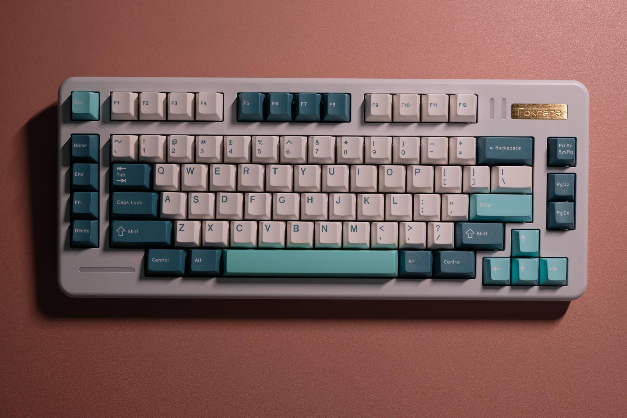 Fokrere 82 Pearl White Keyboard Kit - Uncategorized group buy cover image featuring Fokrere 82, keyboard kit, Pearl White, aluminum 6063, Type-C, wired, single backlight, G3 Software, integrated mount, wireless option, anodized colors, solder PCB, plate mounted stabilizers, brass name badge