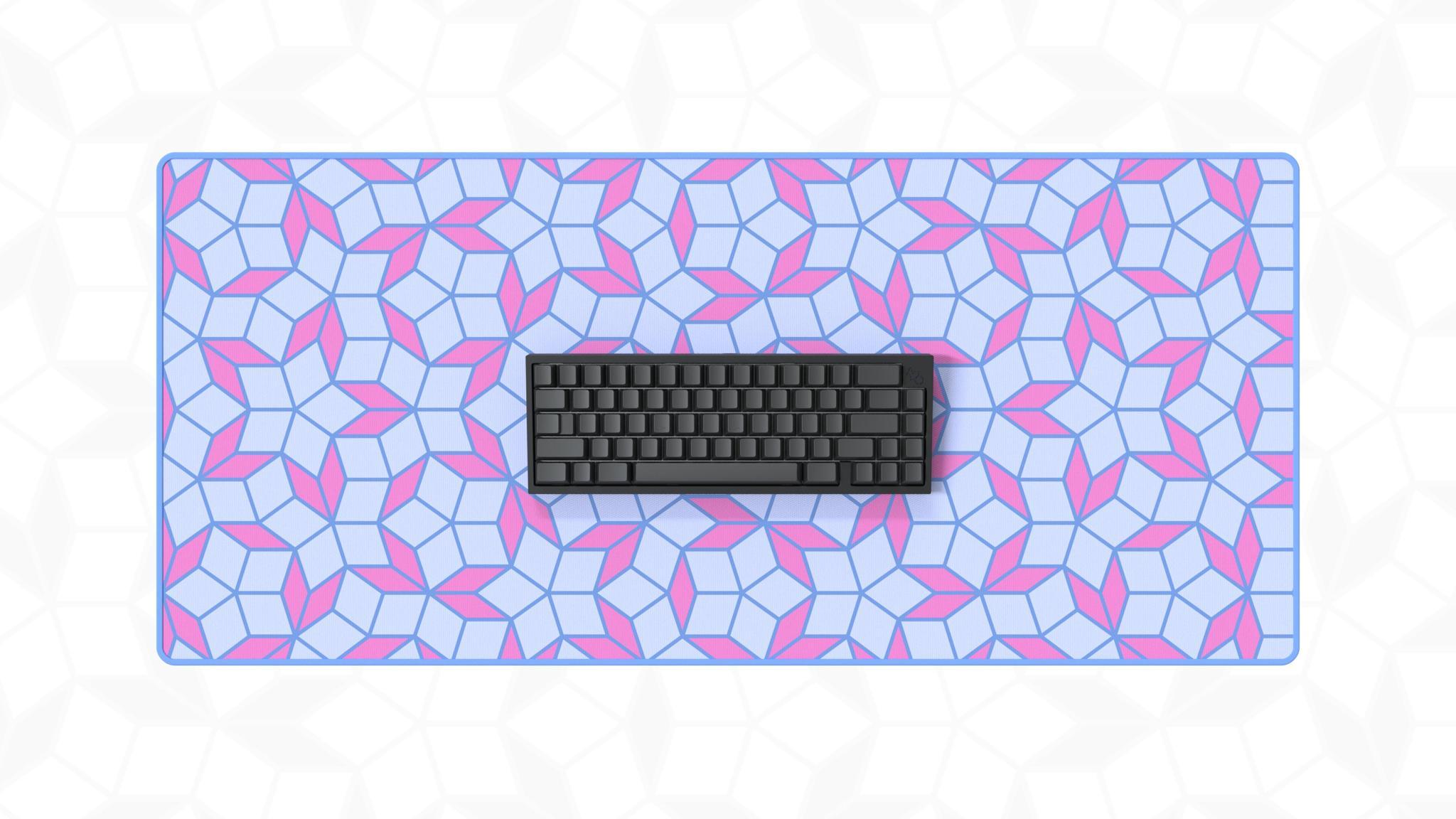 The Penrose Deskmat Collection (IC) - Deskmats & Accessories interest check cover image featuring Penrose deskmat, keyboard projects, Penrose Tiling, historic pattern, aperiodic tiling, golden ratio, aesthetic design
