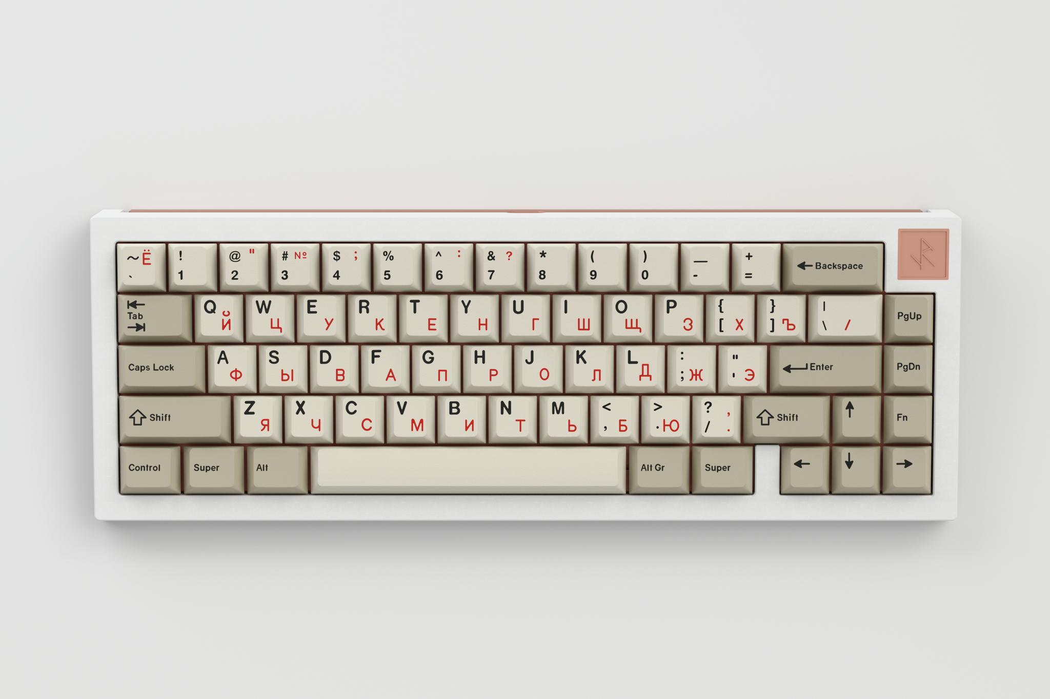JTK Classic Retro Cyrillic (IC) - Keycap interest check cover image featuring JTK Classic Retro, Cyrillic, Cherry Profile, Tripleshot, IC, ePBT, GMK colors, keycaps, collaboration, vendors, IRON165, Smith + Rune