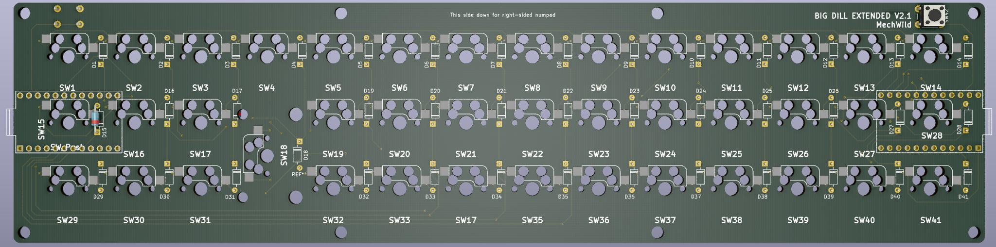 Big Dill Extended (IC) - Keyboard interest check cover image featuring MechWild, Big Dill Extended, keyboard, ortholinear, numpad, hotswap, sandwich case, DIY kit