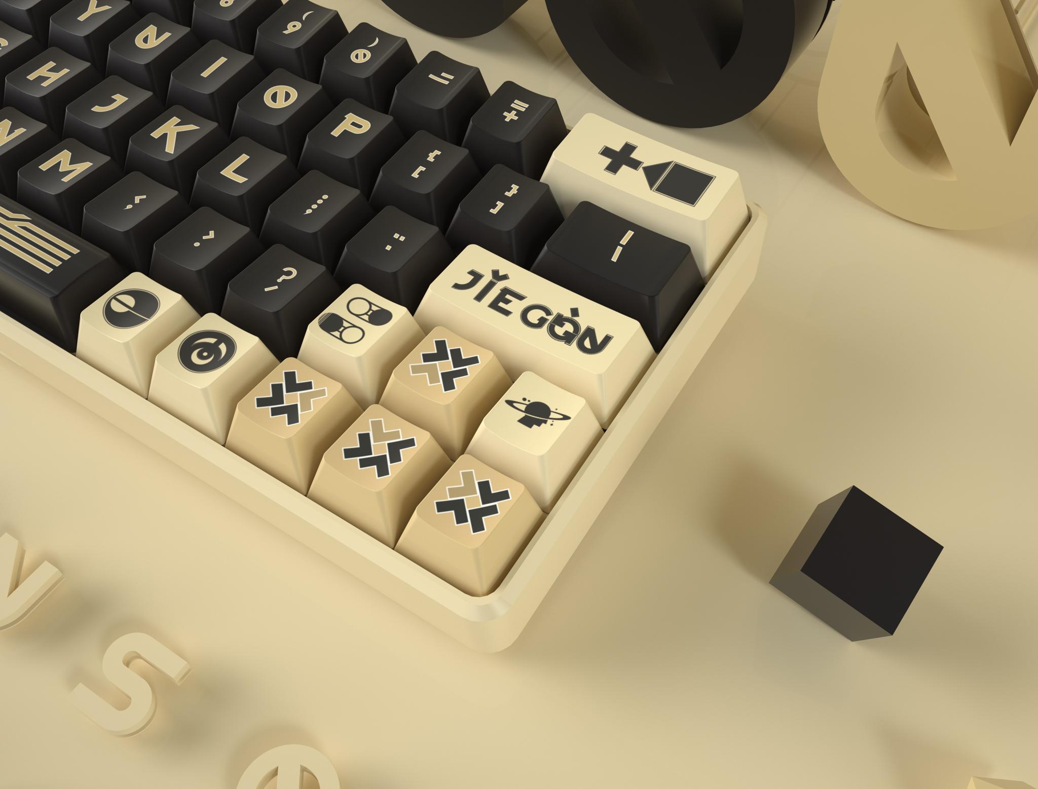 MILKYWAY JIEGOU (IC) - Keycap interest check cover image featuring MILKYWAY Studio, Jiangsu, China, design style, deconstruction, artistic language, possibilities, COVID-19, key cap design, creativity