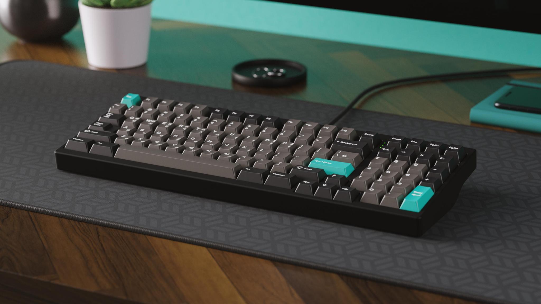 Zambumon Sar: Compact 1800 (IC) - Keyboard interest check cover image featuring compact 1800 layout, winkeyless design, productivity, isolated gasket mount, QMK compatible, anodized aluminium, USB-C, hot-swappable, typing experience