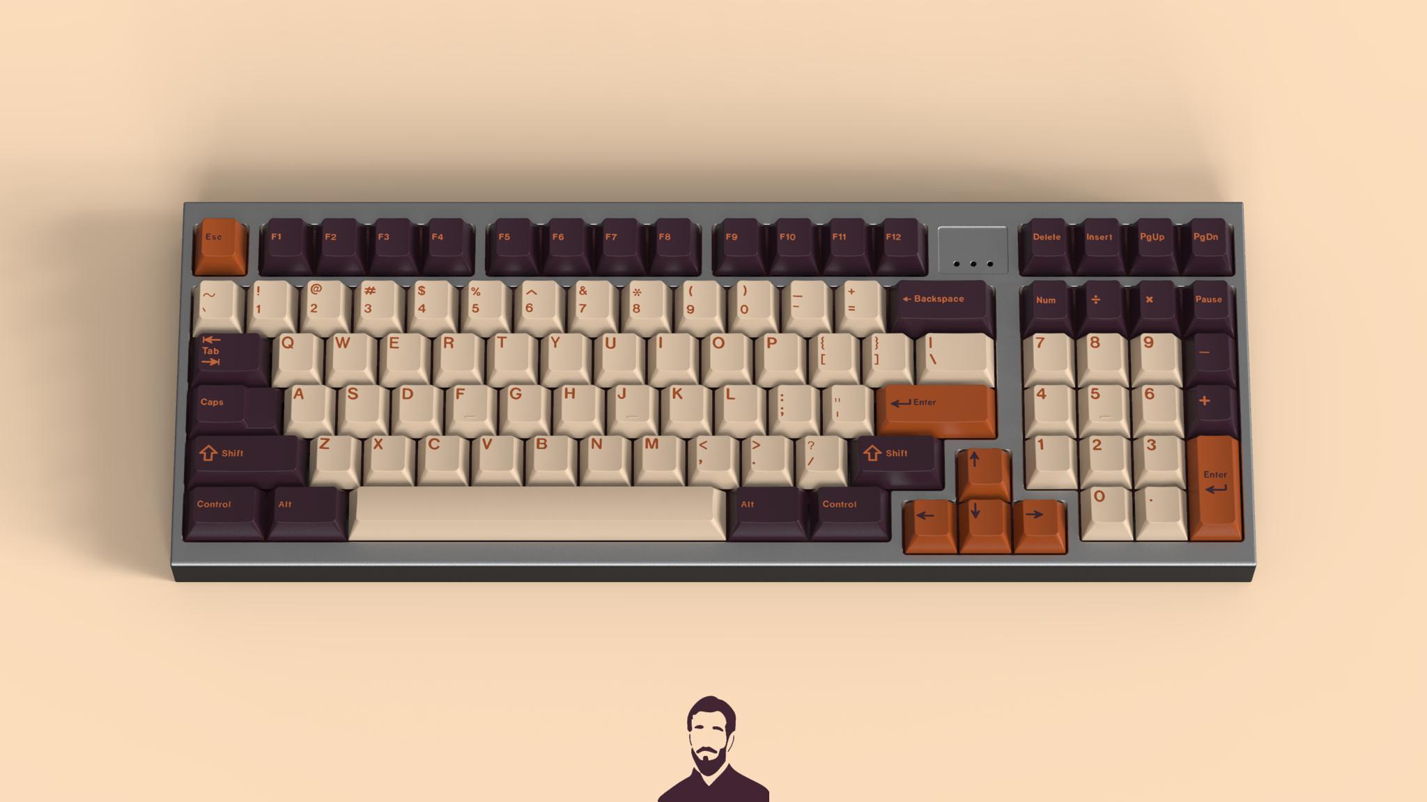 GMK Thai Tea - Keycap group buy cover image featuring GMK, Thai Tea, keyboard, keycaps, group buy, launch, colors, renders, pricing, vendors