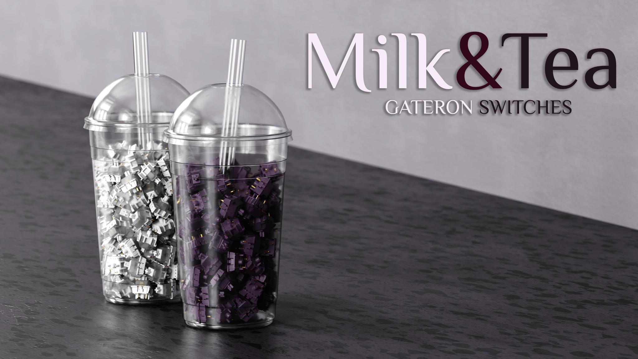 Gateron Milk & Tea (IC) - Switch interest check cover image featuring Gateron, milky inks, switches, group buy, prototypes, sound test