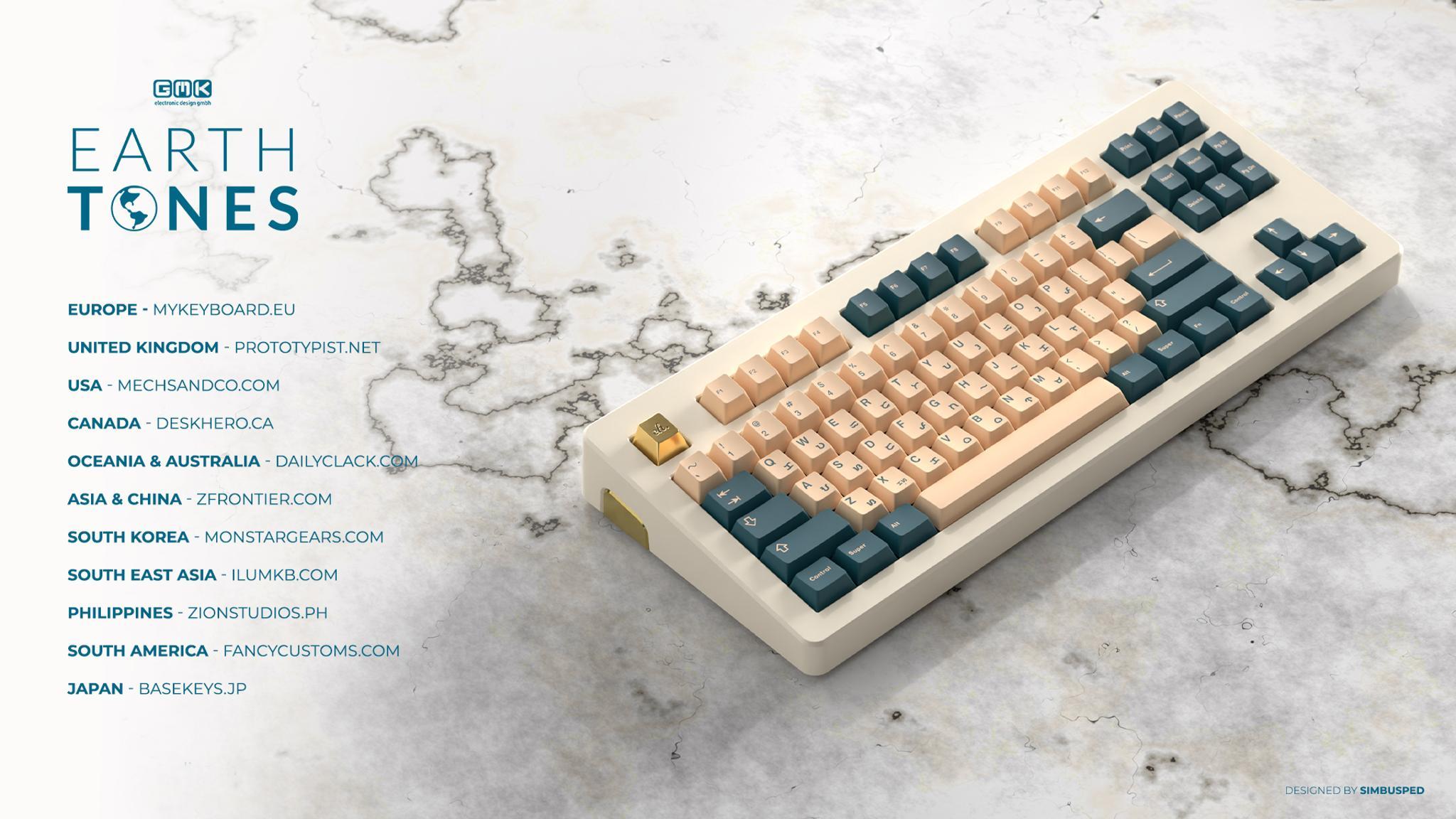 GMK EARTH TONES (IC) - Keycap interest check cover image featuring GMK Earth Tones, keycaps, group buy, photography inspiration, Baybayin writing, Manila, artisan design
