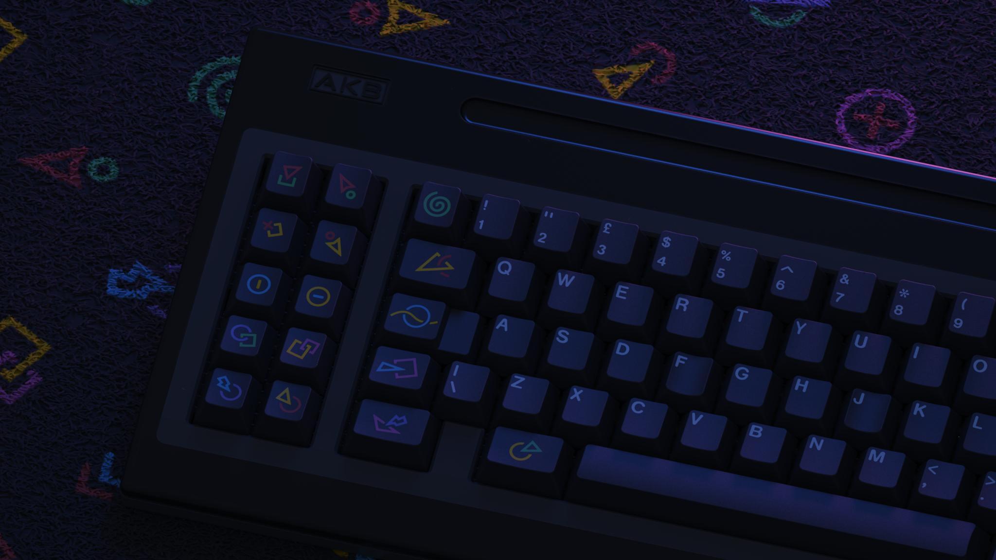 GMK Polybius (IC) - Keycap interest check cover image featuring Polybius, GMK, arcade game, FBI, FOIA request, deskmat, keyboard kit, visual effects, auditory effects, seizures caution, collaborations, vendors