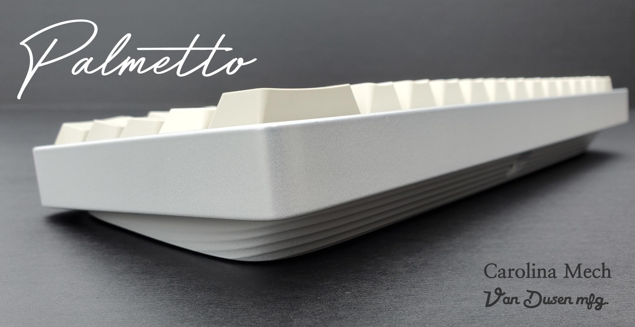 Palmetto 60% (IC) - Keyboard interest check cover image featuring Palmetto 60%, Carolina Mech, Van Dusen Mfg, keyboard, group buy, South Carolina, high-end, locally made, CNC, mechanical keyboard, cerakote, anodizing, brass weight, USB-C, o-ring mount
