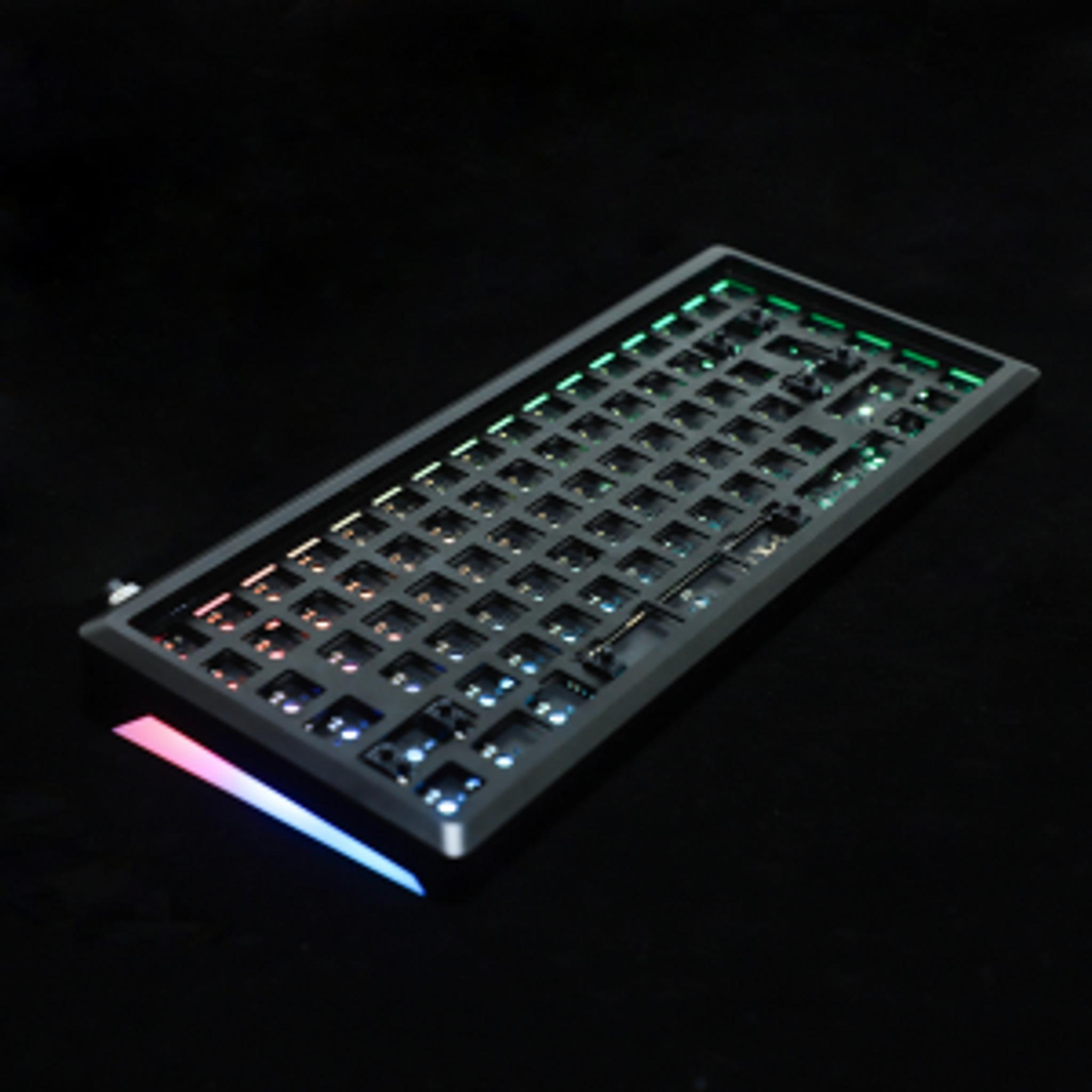 YMD75% Aluminum + Acrylic (GB) - Uncategorized group buy cover image featuring YMD75, group buy, aluminum, acrylic, CNC anodized, DIY kit, keyboard case, YMD75v3 PCB, RGB underglow, stabilizers