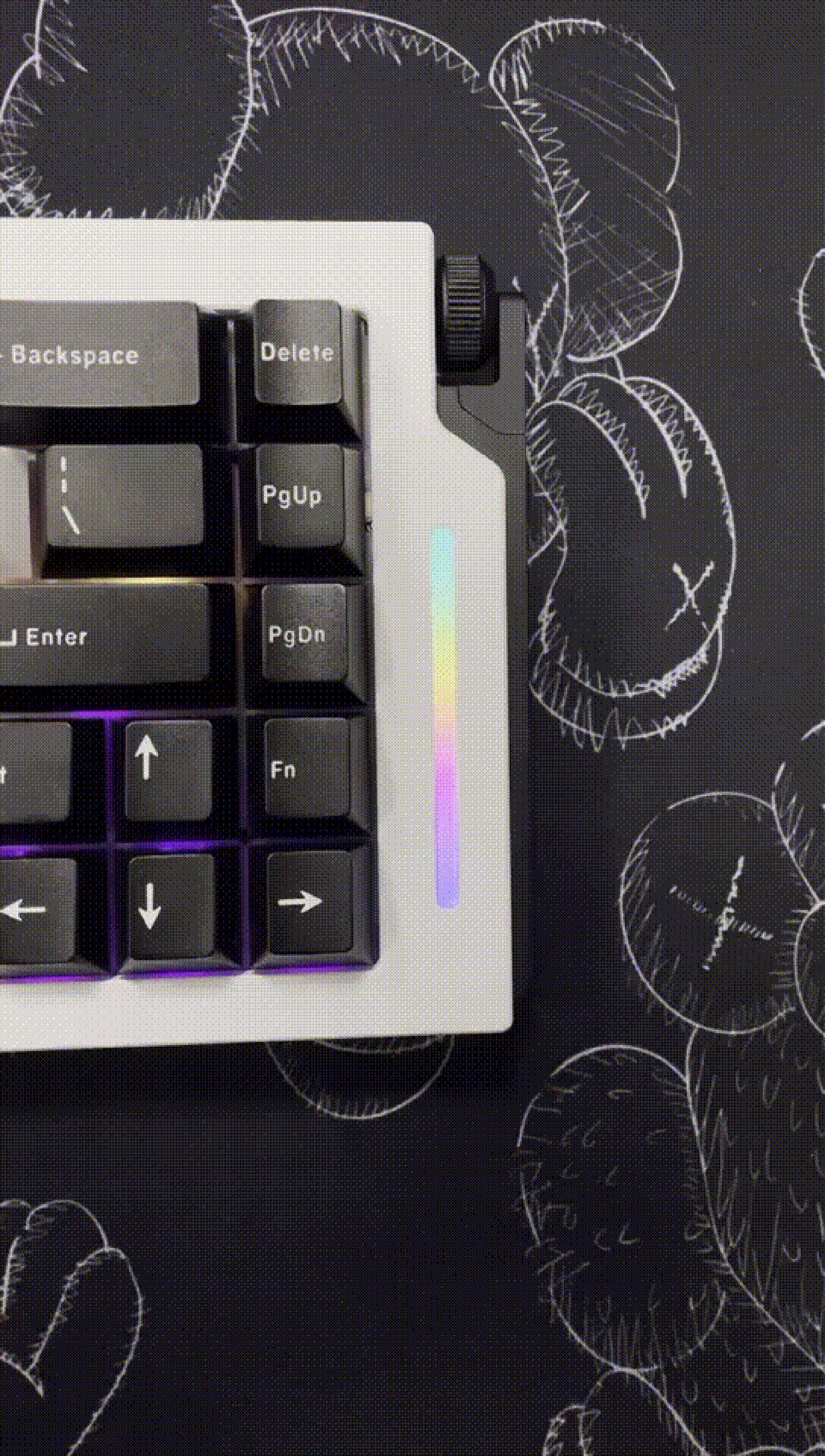 Voice65% (IC) - Keyboard interest check cover image featuring Voice65, mechanical keyboard, custom keyboard, OwLab, anodized, electrophoresis, QMK, VIA, gasket-mounted, RGB lighting, LNY series, typing angle