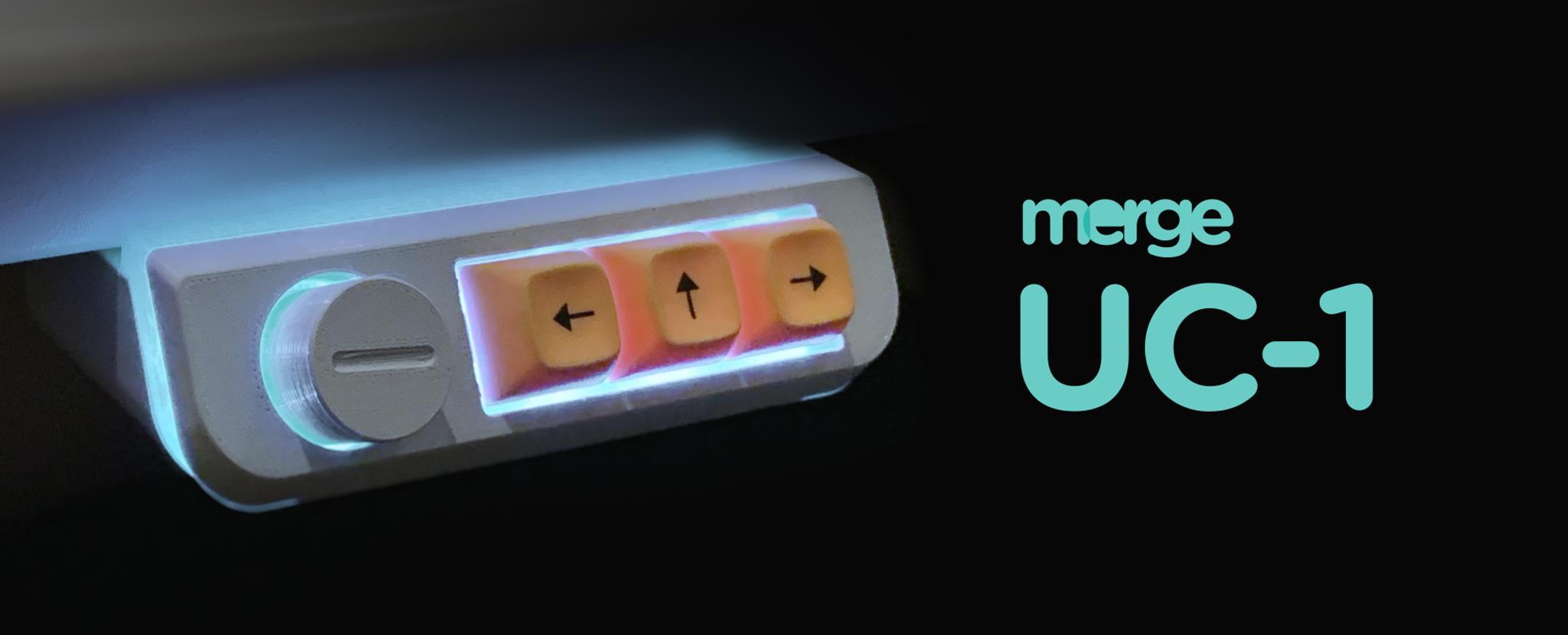 UC-1 Macro Pad (IC) - Others interest check cover image featuring UC-1, macro pad, 3 keys, encoder, RGB backlight, Pro Micro, Hotswap, QMK firmware, VIA supported, PLA 3D printed housing, soldering required, desk mount