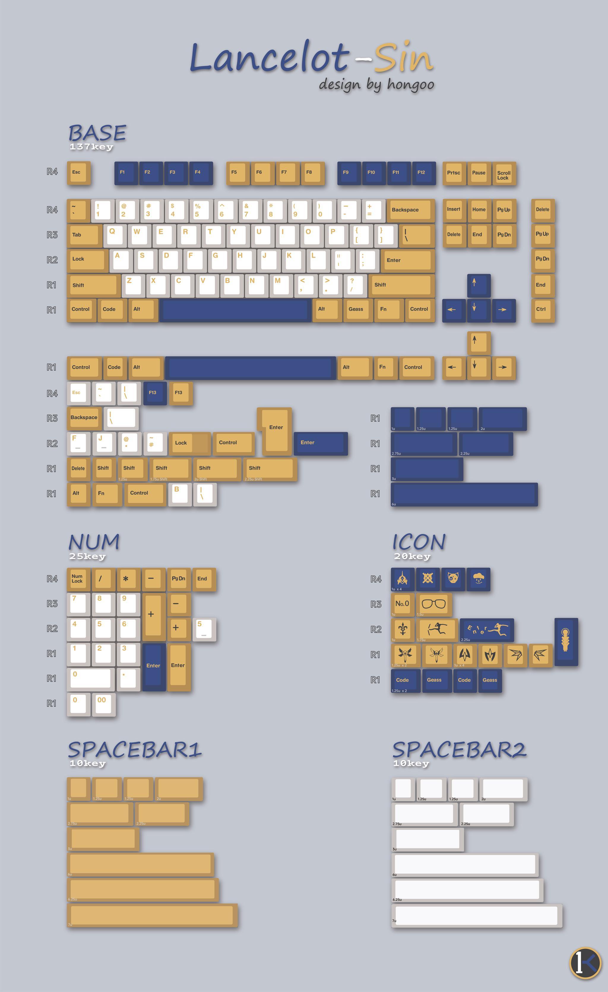 Lancelot Keyset (GB) - Uncategorized group buy cover image featuring Lancelot Keyset, Wuque Studio, Cherry profile, Dye-subbed PBT, Geekark, keyboard layouts, ANSI, ISO Enter, MT3 Manufacturer