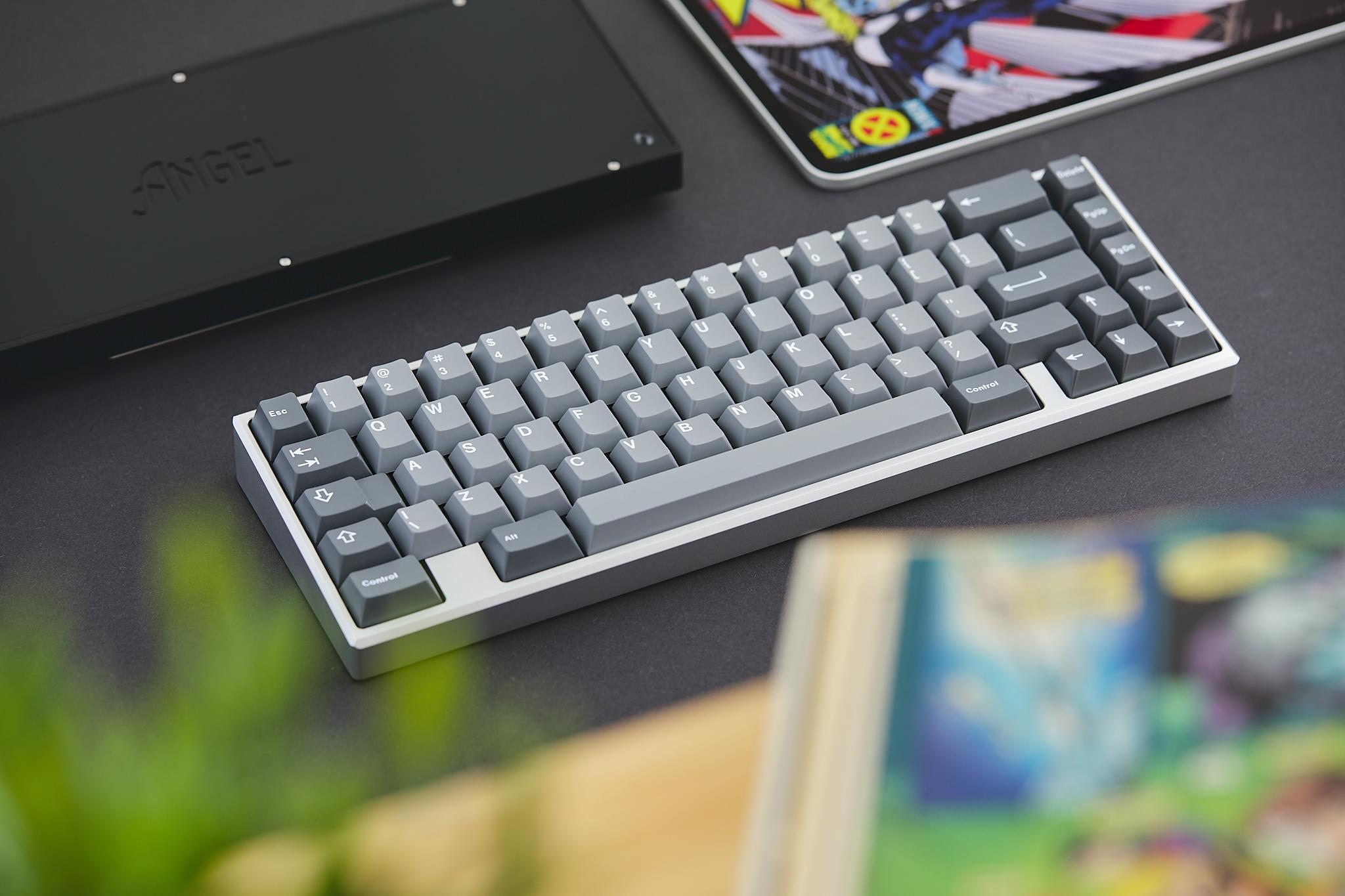 Angel 65% (IC) - Keyboard interest check cover image featuring Angel 65, pin-mount, keyboard, group buy, IC update, aluminum, custom PCB, WKL, standard WK, ISO layout, ANSI layout, POM, polypropylene, plate, vendors, MOQ