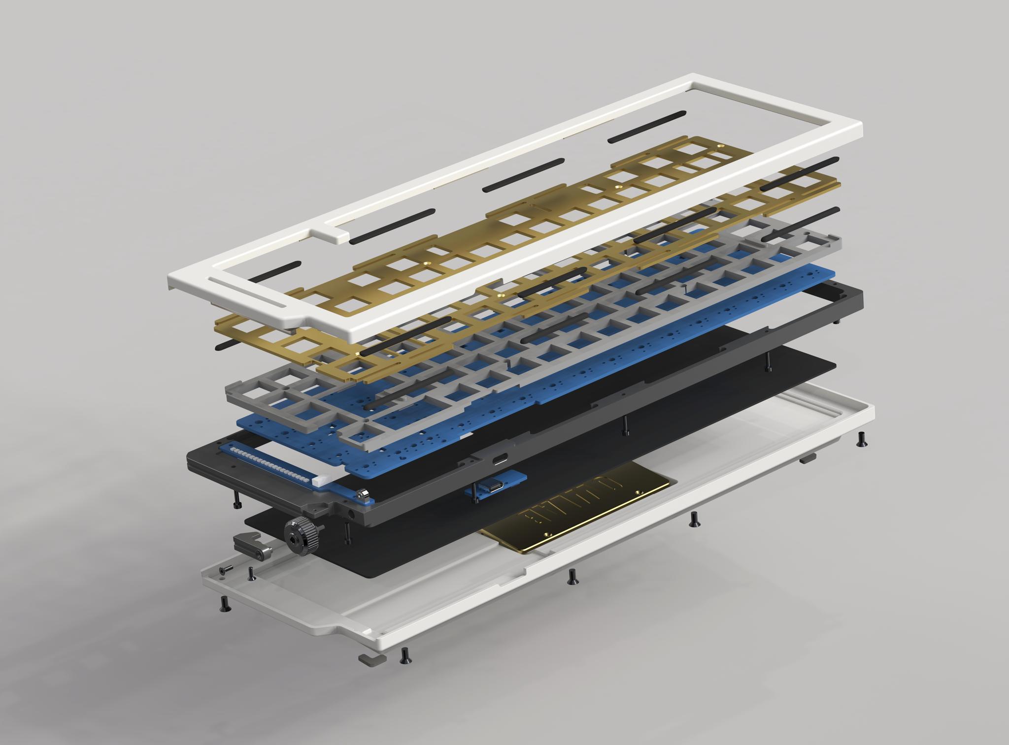 Voice65% - Uncategorized group buy cover image featuring Voice65, keyboard, Owlab, PCB, LED, anodized, electrophoresis, gasket-mounted, spring-leaf plates, programmable, scroll, VIA configurator, QMK, CN holiday, Chinese New Year, colors, anodized, LNY, Popkeyboard