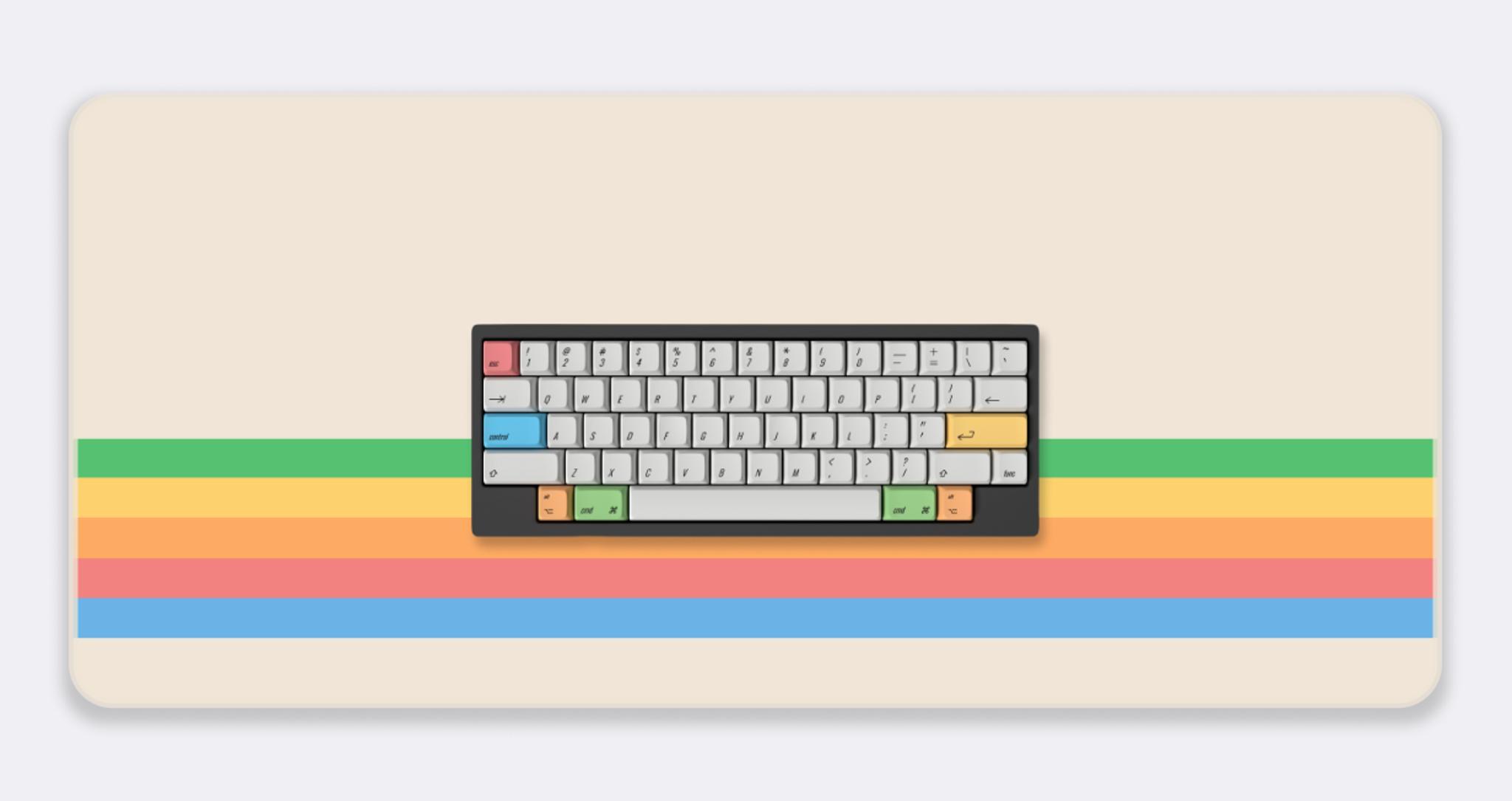 Apple Macintosh Inspired Deskmat (IC) - Deskmats & Accessories interest check cover image featuring Apple Macintosh, deskmat, mechanical keyboard, design, vintage, Kevin, classic beige, color variation