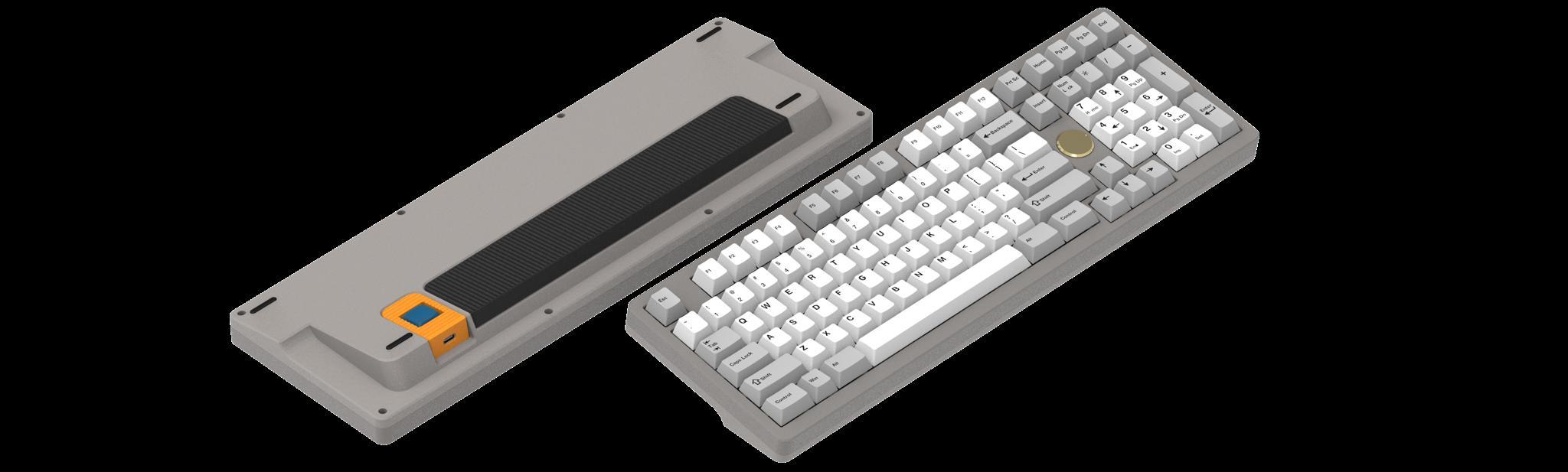 KBDfans Odin (IC) - Keyboard interest check cover image featuring KBDfans, Odin, mechanical keyboard, full-size, programmable, hot swap, soldered, aluminum, brass, gasket mount, USB Type-C, knob support