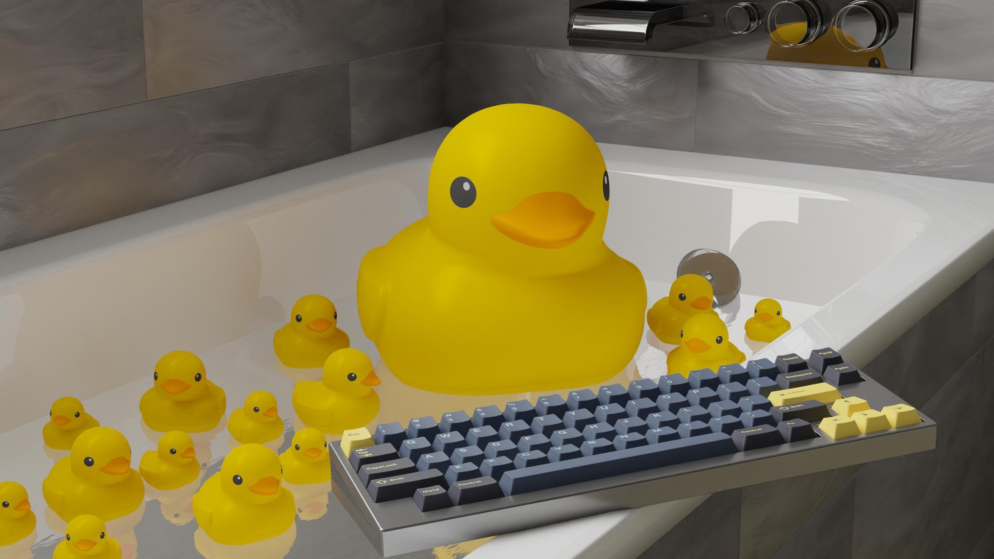 DCS QUACK! (IC) - Keycap interest check cover image featuring DCS QUACK, keycap set, duck themed, JJ48_24, logo4poop, ePBT DuckLight, Vala Supply, AlphaKeys, ZFrontier, group buy, Discord