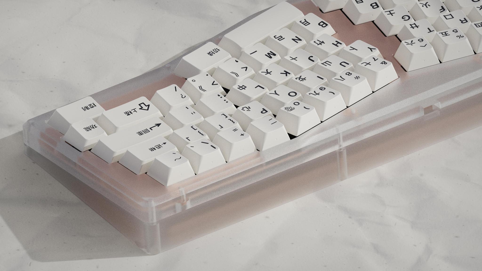 GMK Shanshui R2 (IC) - Keycap interest check cover image featuring GMK Shanshui R2, keycap set, black-on-white, shanshuihua, Cherry profile, Chinese art, keyboard layout, monochrome, South China Karst, Li River, Cangjie system, traditional Chinese