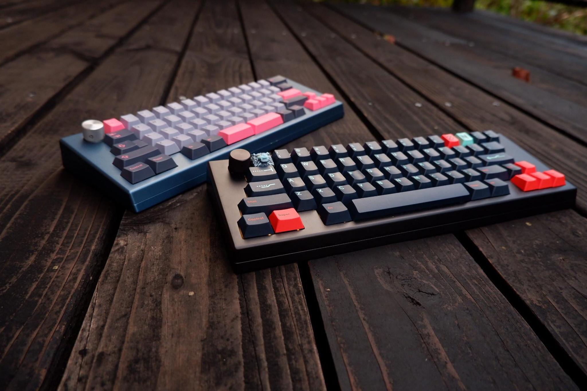 SPRH (IC) - Keyboard interest check cover image featuring SPRH, Eye Oh Designs, ortho keyboard, group buy, CNC machined, QMK, USB-C, anodized aluminum, rotary encoder, keyboard design, hot swap service, keycap set, keyboard components