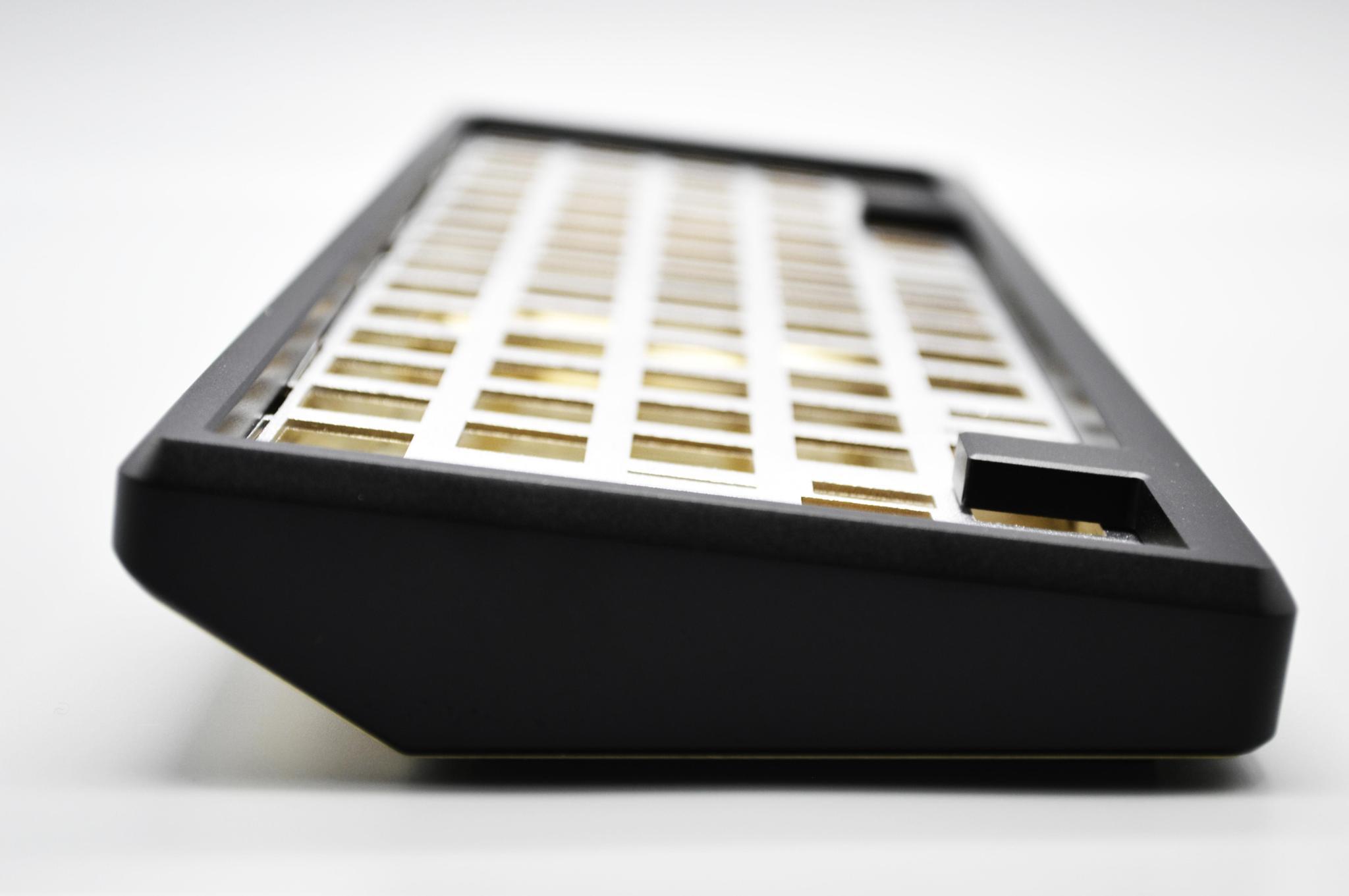 KC 65% Gasket Mount (IC) - Keyboard interest check cover image featuring keyboard, gasket mount, prototype, Keybs Co, anodized aluminum, brushed brass, ANSI layout, hotswap PCB, USB Type-C, group buy, QMK, VIA, CNC manufacturing
