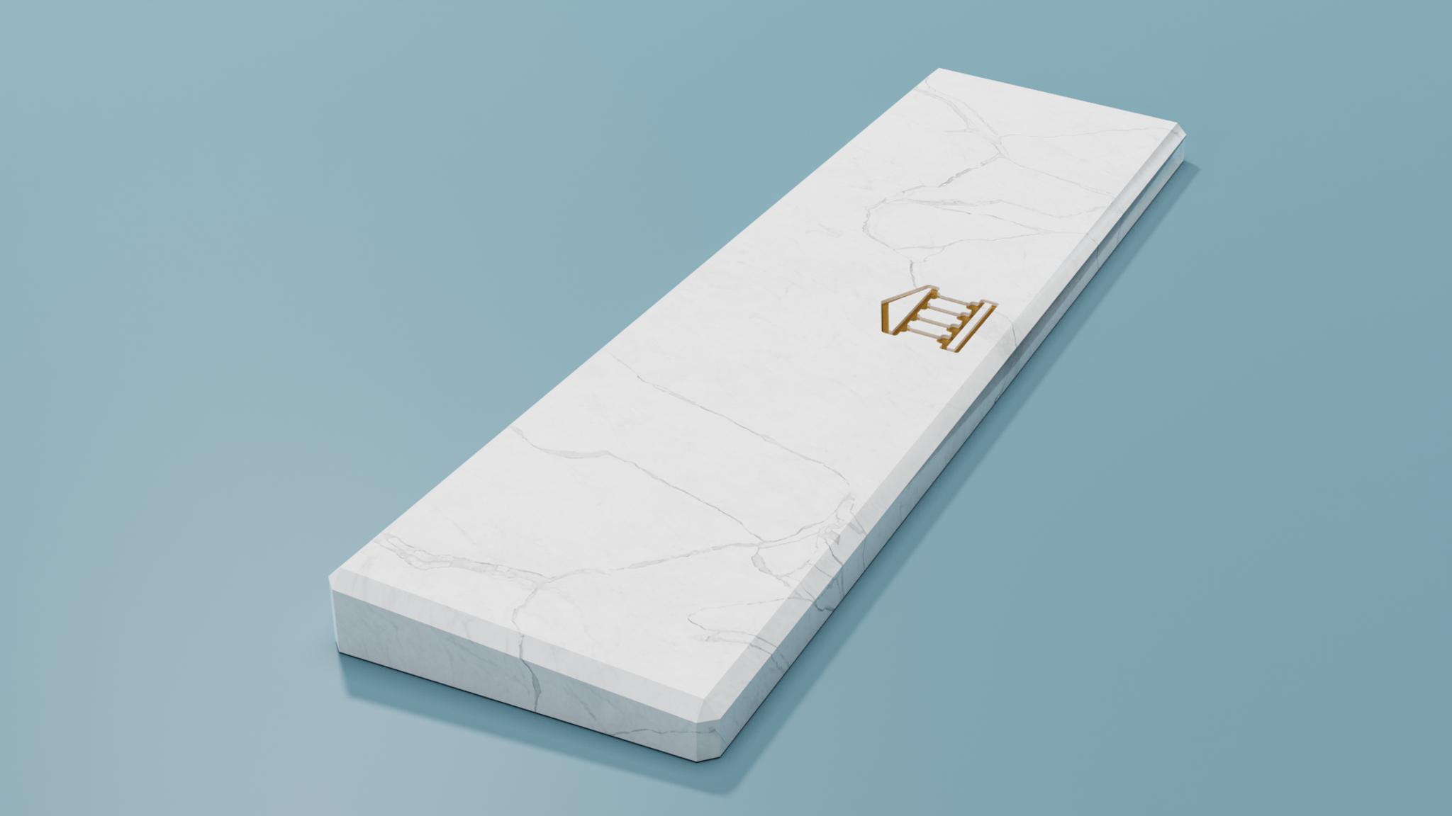 Antique Marble Wrist Rest x GMK Civilizations - Uncategorized group buy cover image featuring Antique Marble, Wrist Rest, GMK Civilizations, Italian Carrara, engraved Parthenon logo, water jet engraving, Carrara marble, keyboard accessory