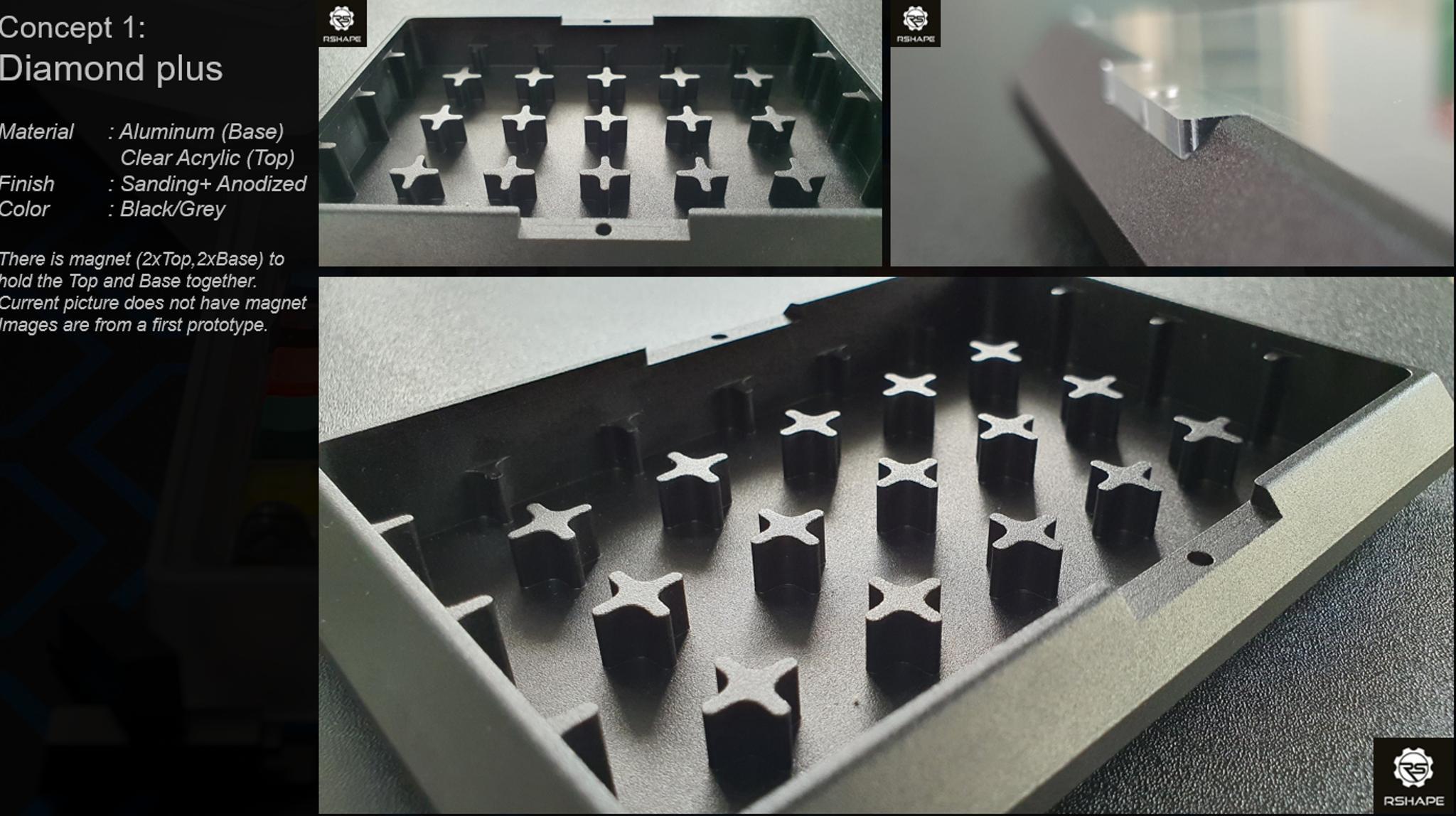 RShape Diamond Artisan Case V1 (IC) - Others interest check cover image featuring RShape, 3D printing, CNC machining, custom keyboards, artisan case, Ho Chi Minh City, Diamond Artisan Case