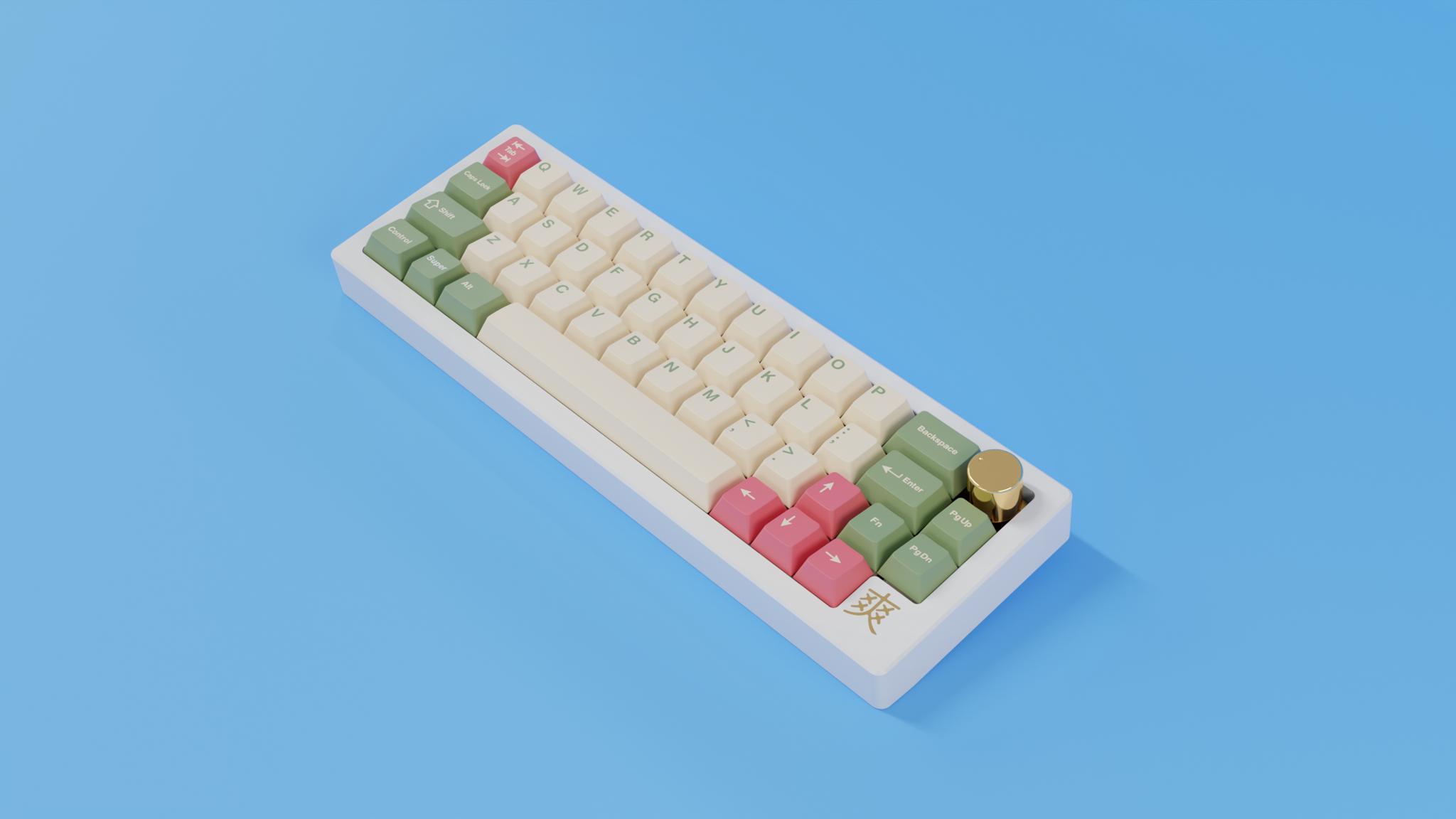 Dango 40 (IC) - Keyboard interest check cover image featuring Dango 40, keyboard, prototype, hanami dango, CadLab CNC, aluminum body, brass plate, PCB, solder, VIA, QMK