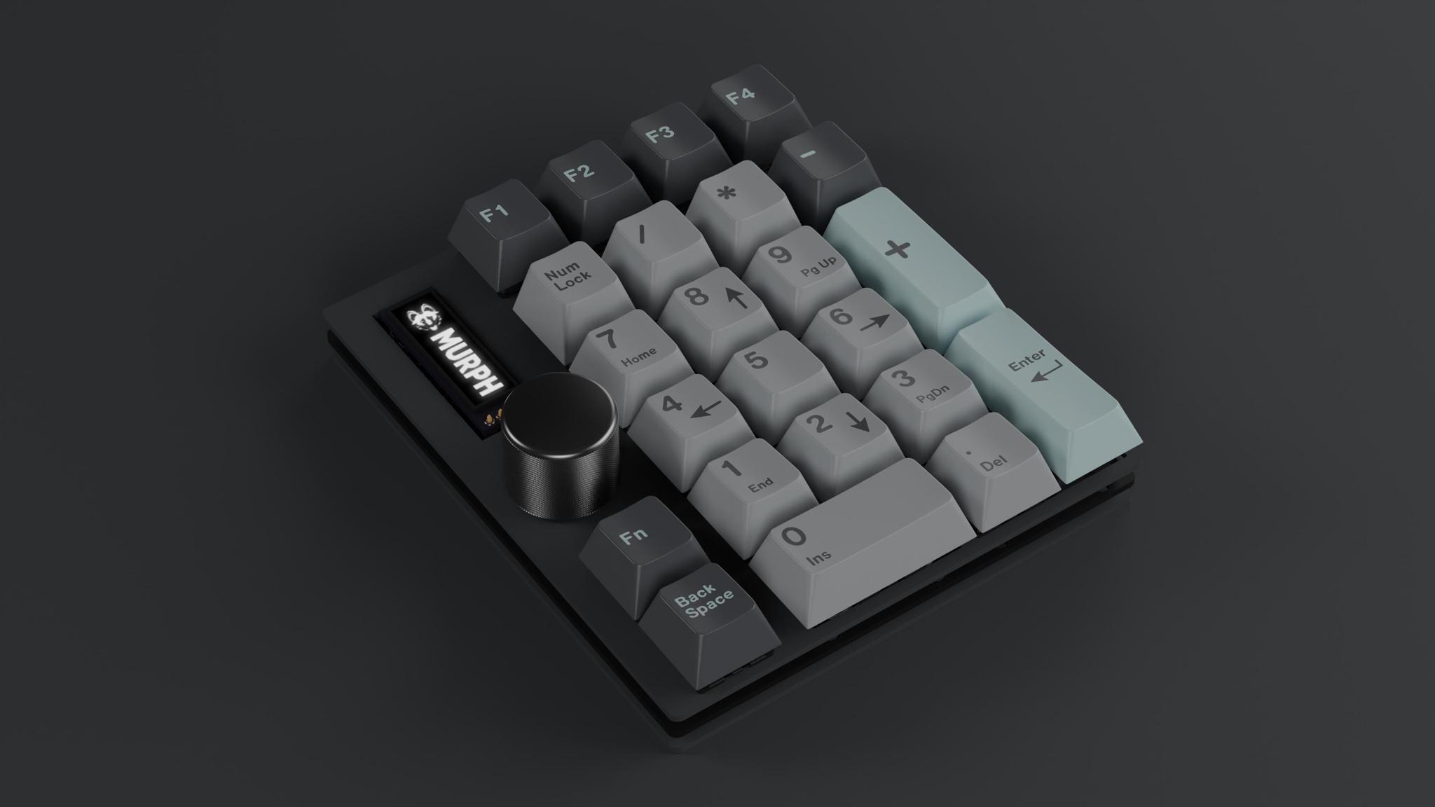 MurphPad (IC) - Others interest check cover image featuring MurphPad, numpad, MechWild, macro row, Pro Micro, rotary encoder, OLED, customizable, QMK, VIA, Bluetooth, keyboard, macropad, LED, group buy