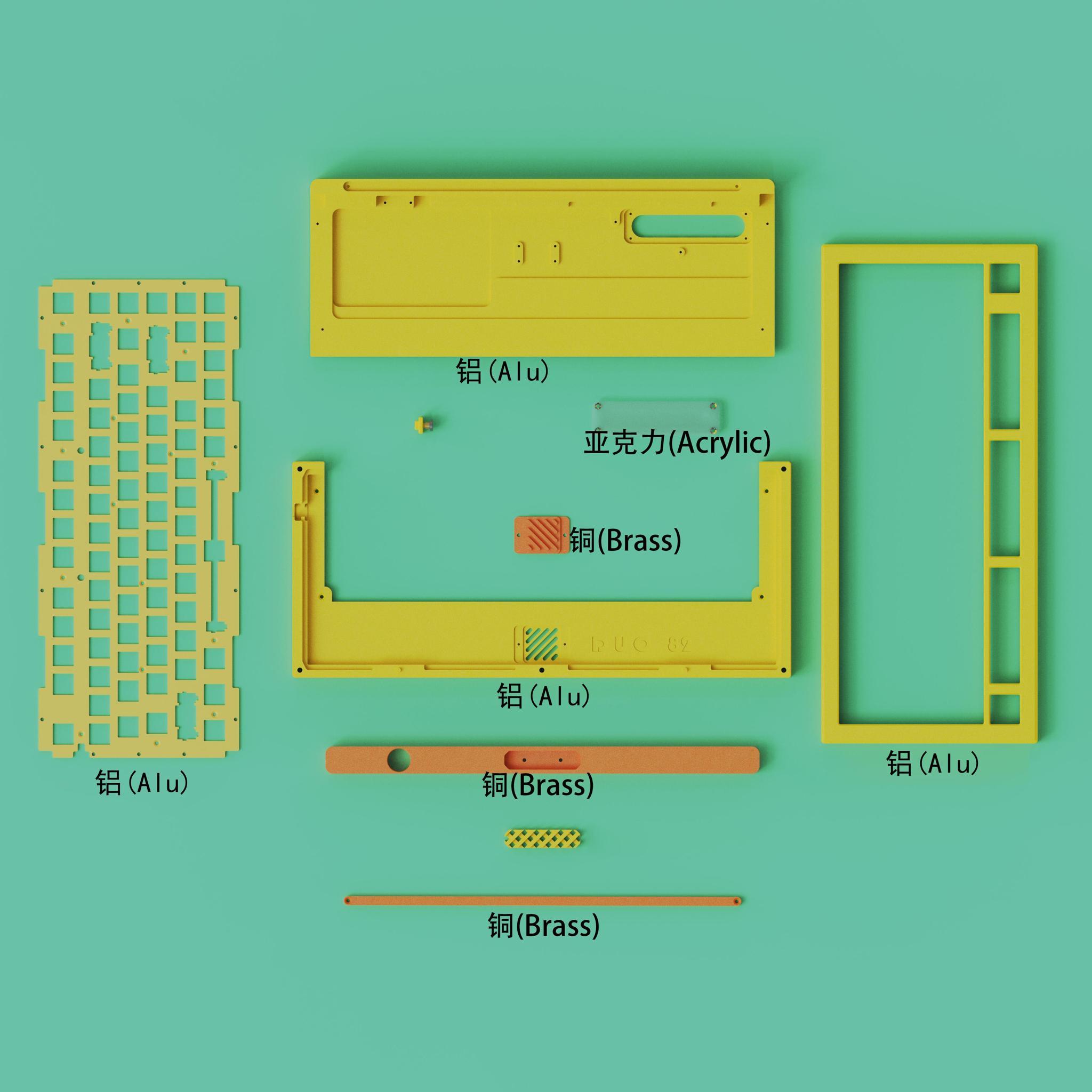 NIZ Duo82 (IC) - Keyboard interest check cover image featuring NIZ Duo82, custom aluminum case, NiZ Micro82, electrostatic capacitive, Anologue Duo, keyboard design, prototypes, Discord feedback, zFrontier, programmable, USB Type-C, Cherry MX keycaps