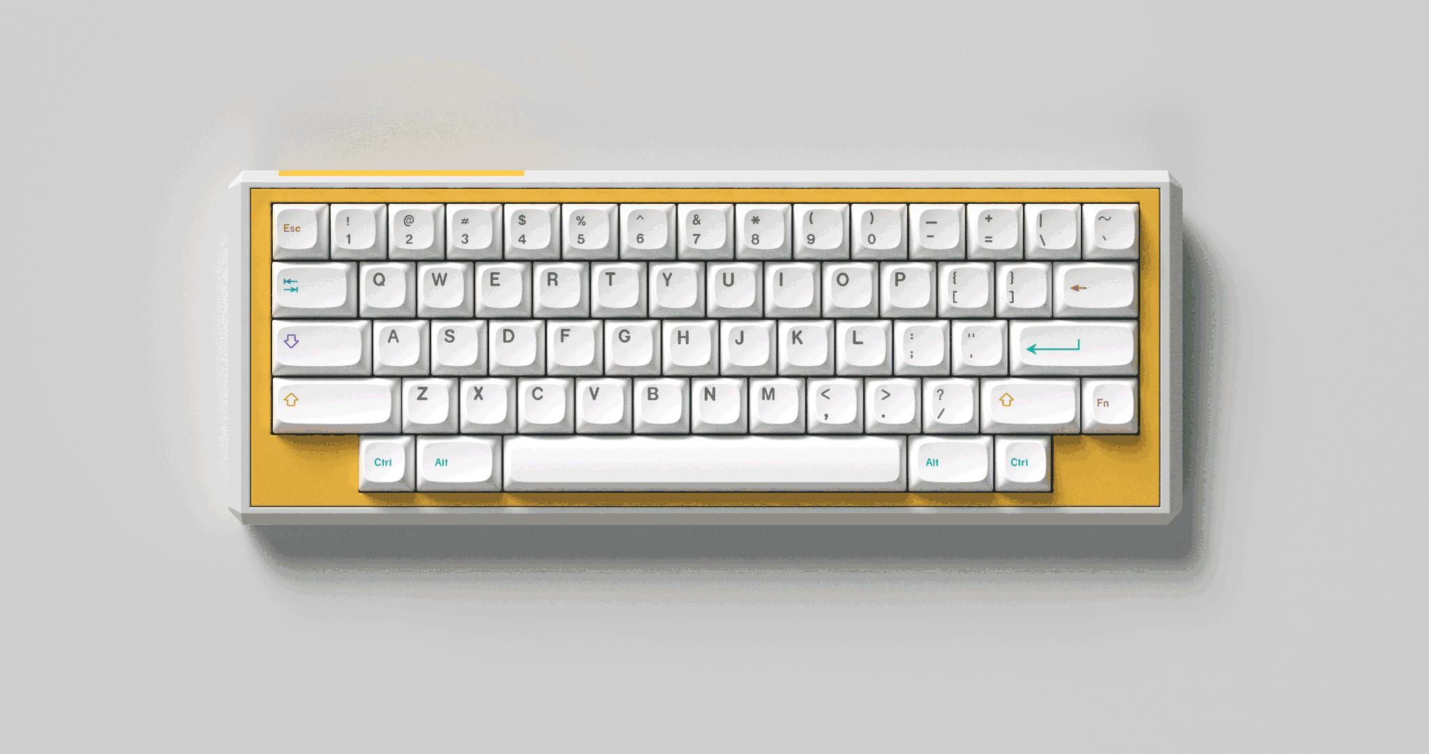 Blank60 (IC) - Keyboard interest check cover image featuring Blank60, gasket mount, keyboard kit, Blank Works, geekhack, zFrontier, GG60 PCB, anodic aluminum, sample verification, layout options